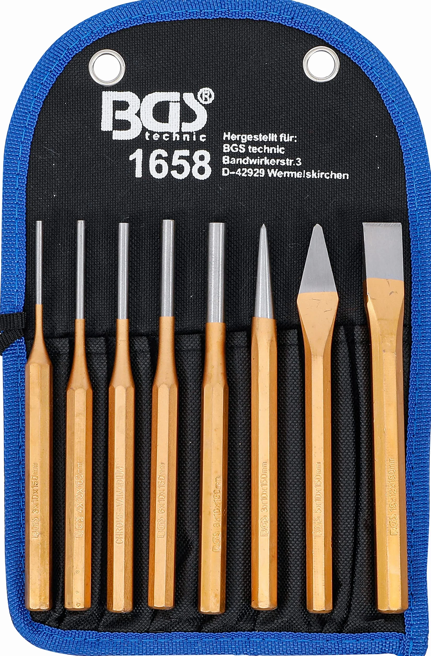 BGS 1658 Zestaw wybijaków zawleczek 150 mm 8 szt.