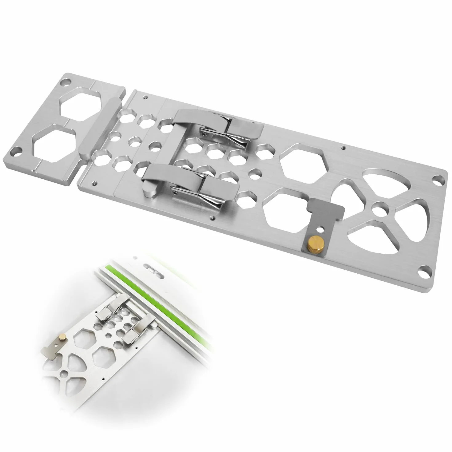 Ogranicznik kątowy z aluminium i stali nierdzewnej, 340 x 108 x 8 mm, 90°, prowadnica kątowa, prowadnica dla rzemieślników z drewna