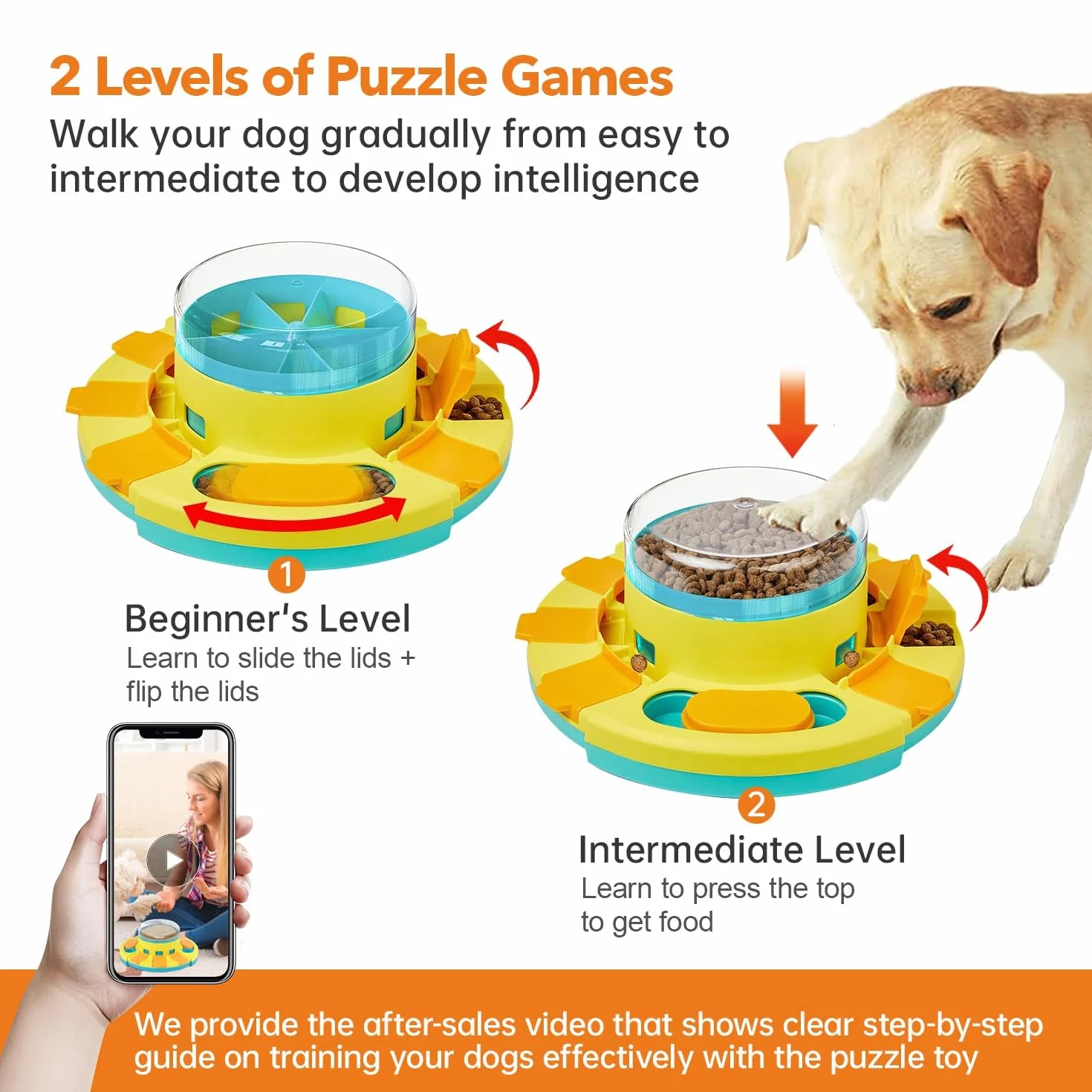 Potaroma Puzzle dla psów, 2 poziomy, powolny podajnik, karma dla psów, zabawki do karmienia IQ, zabawki rozrywkowe dla wszystkich ras, wysokość 10 cm