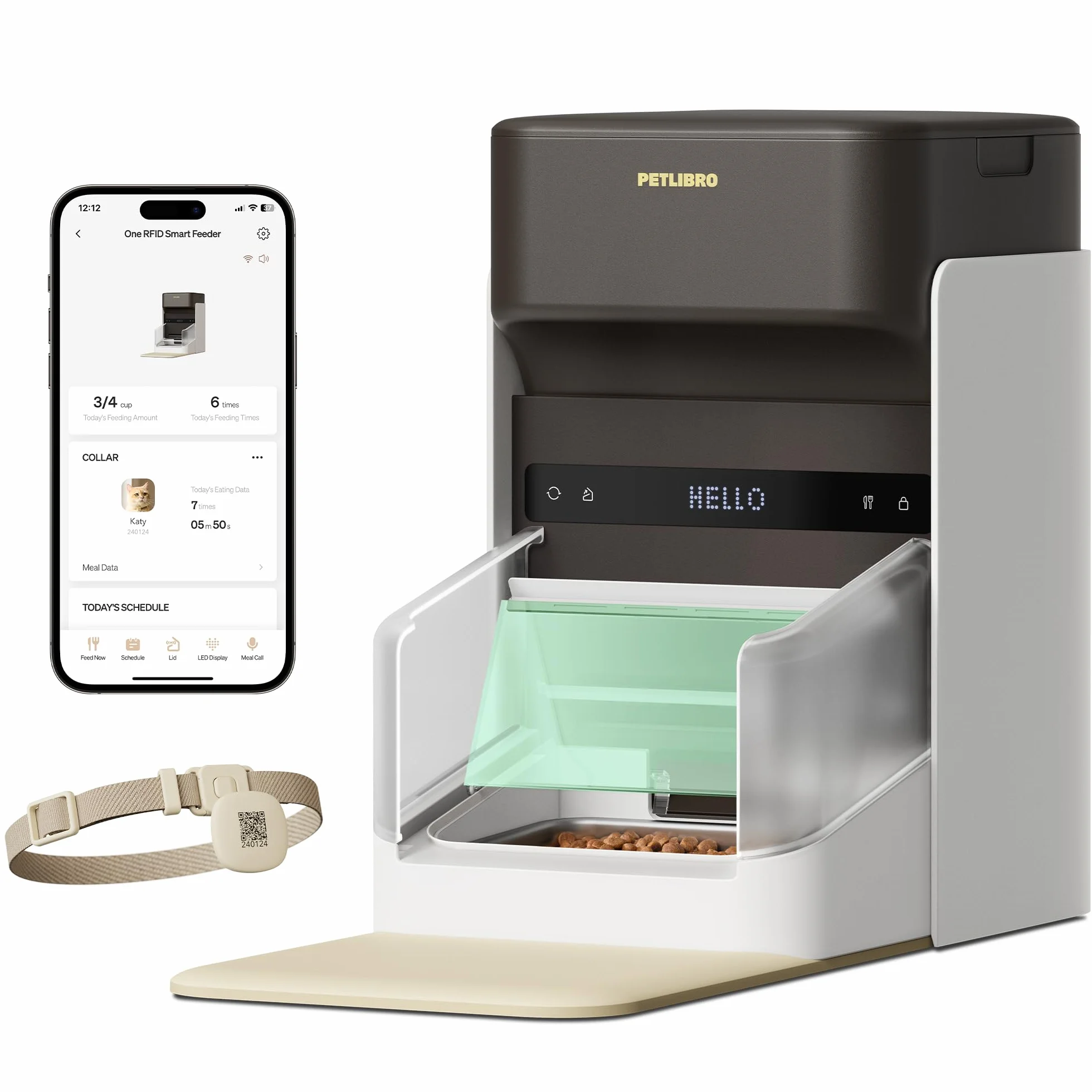PETLIBRO RFID Automat do Karmy dla Kotów, 5 G, Wi-Fi, Automatyczny Dozownik Karmy dla Zwierząt Domowych z Aplikacją, 1-10 Posiłków, 3 L