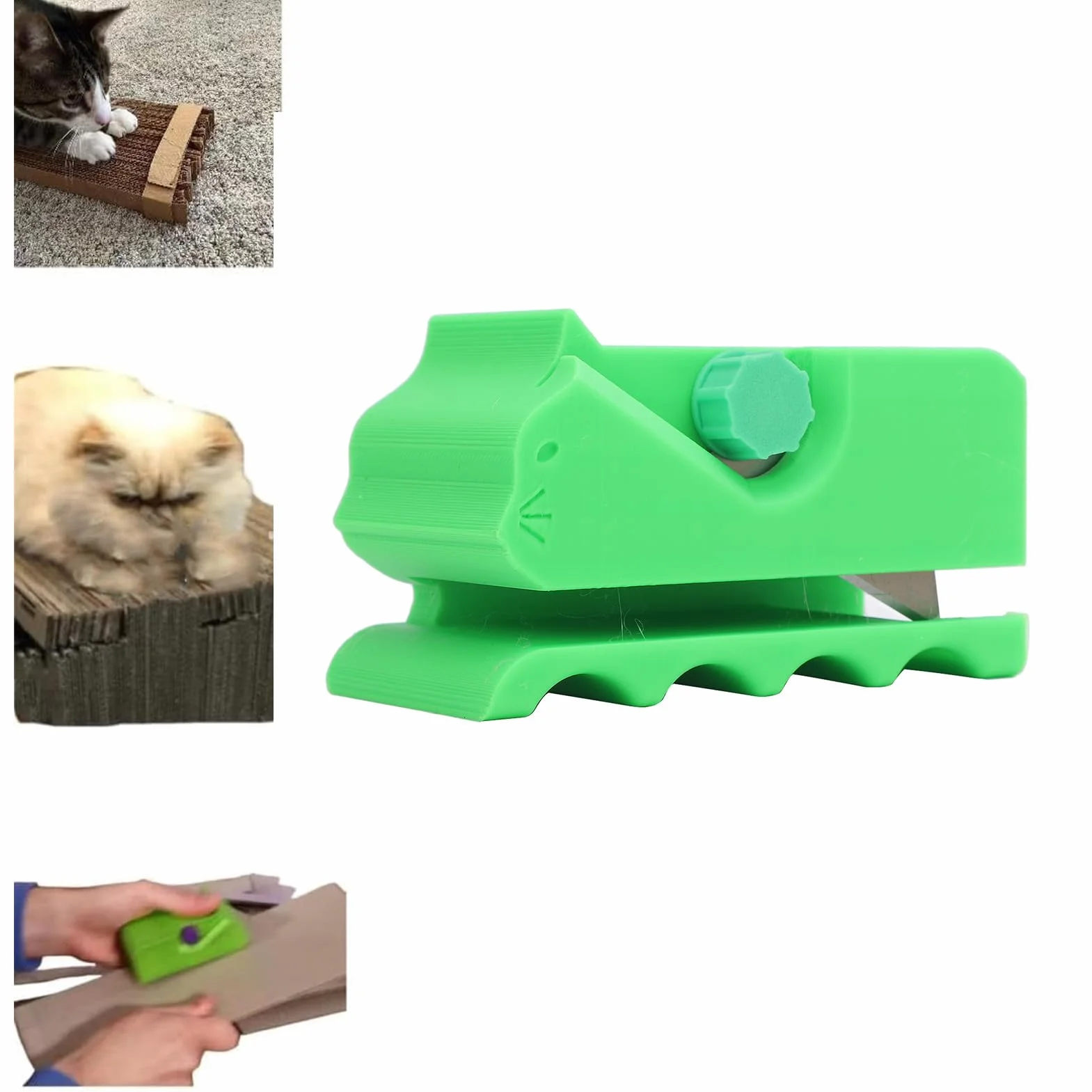 Kartonowy Noża do Zarysowania Kotów, DIY Kartonowy Pudełko do Regulowanej Kartonowej Paski Noża na Narzędzie do Cięcia Tablicy Zarysowania Kota (czerwony) (GREEN)