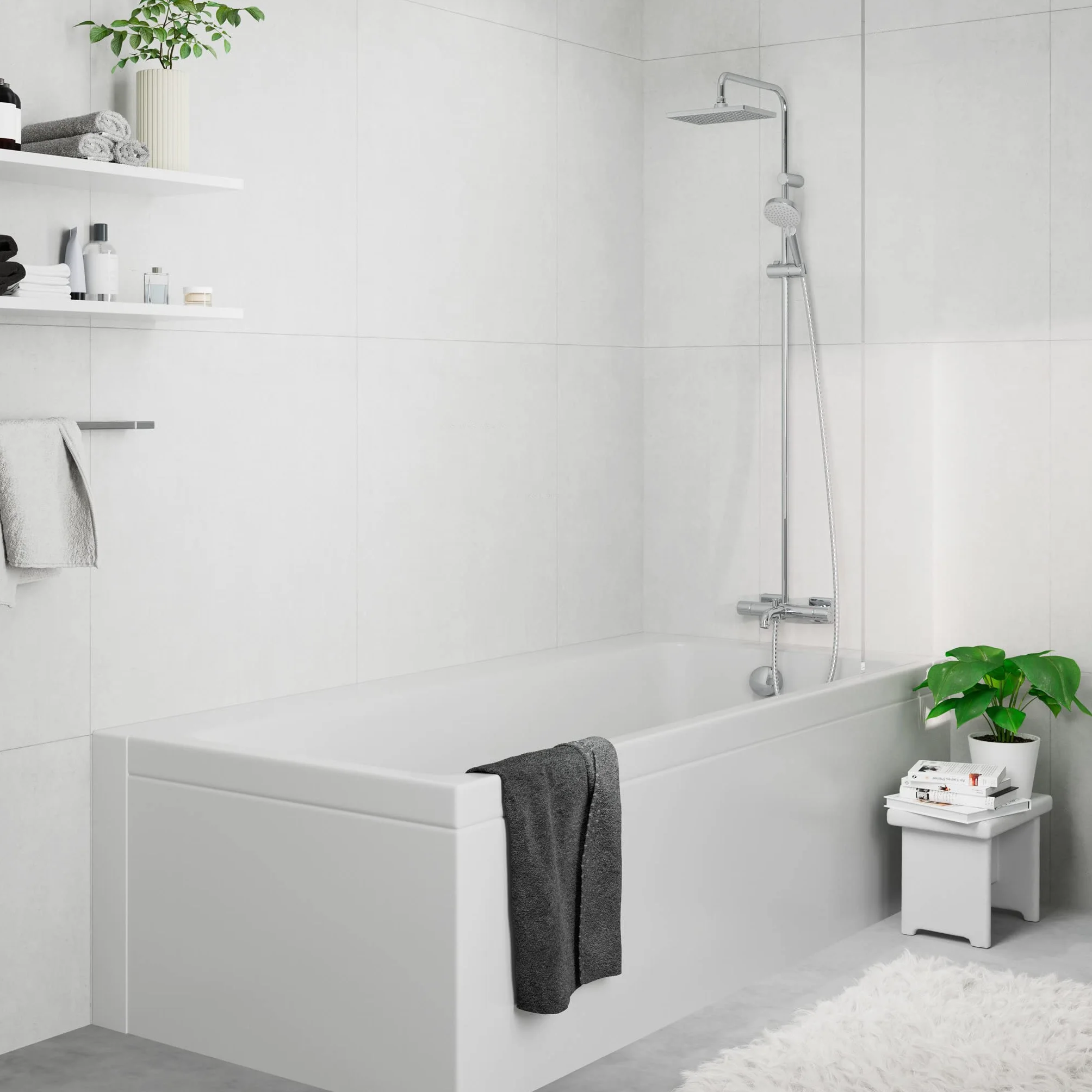 Hansgrohe Vernis Shape Zestaw Prysznicowy Srebrny 51,2 x 27,6 x 143 cm