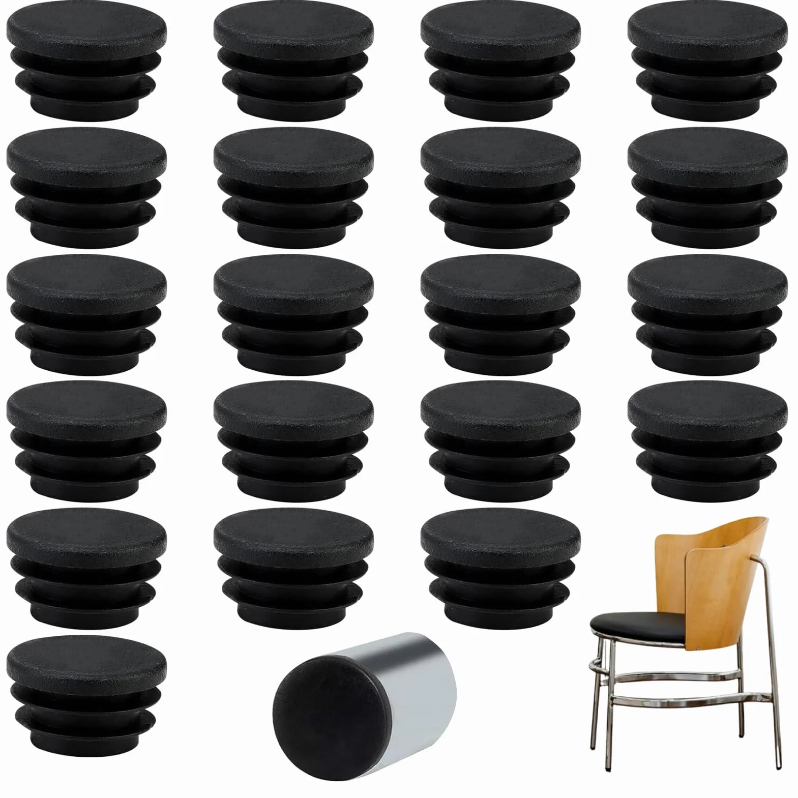 Plastikowe zaślepki do rur 16 mm okrągłe nakładki na krzesła 16/22/25/30/40/50 mm