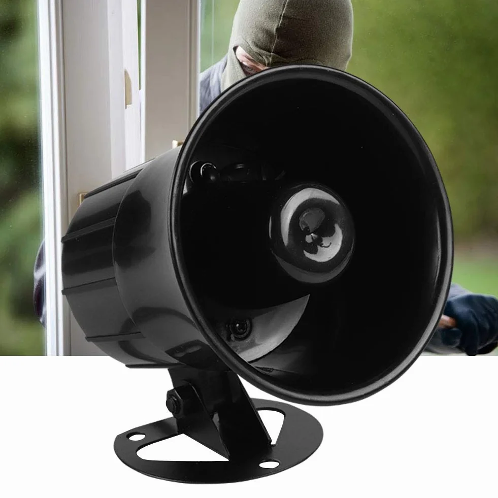 Horn Alarm, 110dB DC Draht lauter Horn Alarm, Sirene Lautsprecher Einbruchmeldeanlage für die Sicherheit im Freien