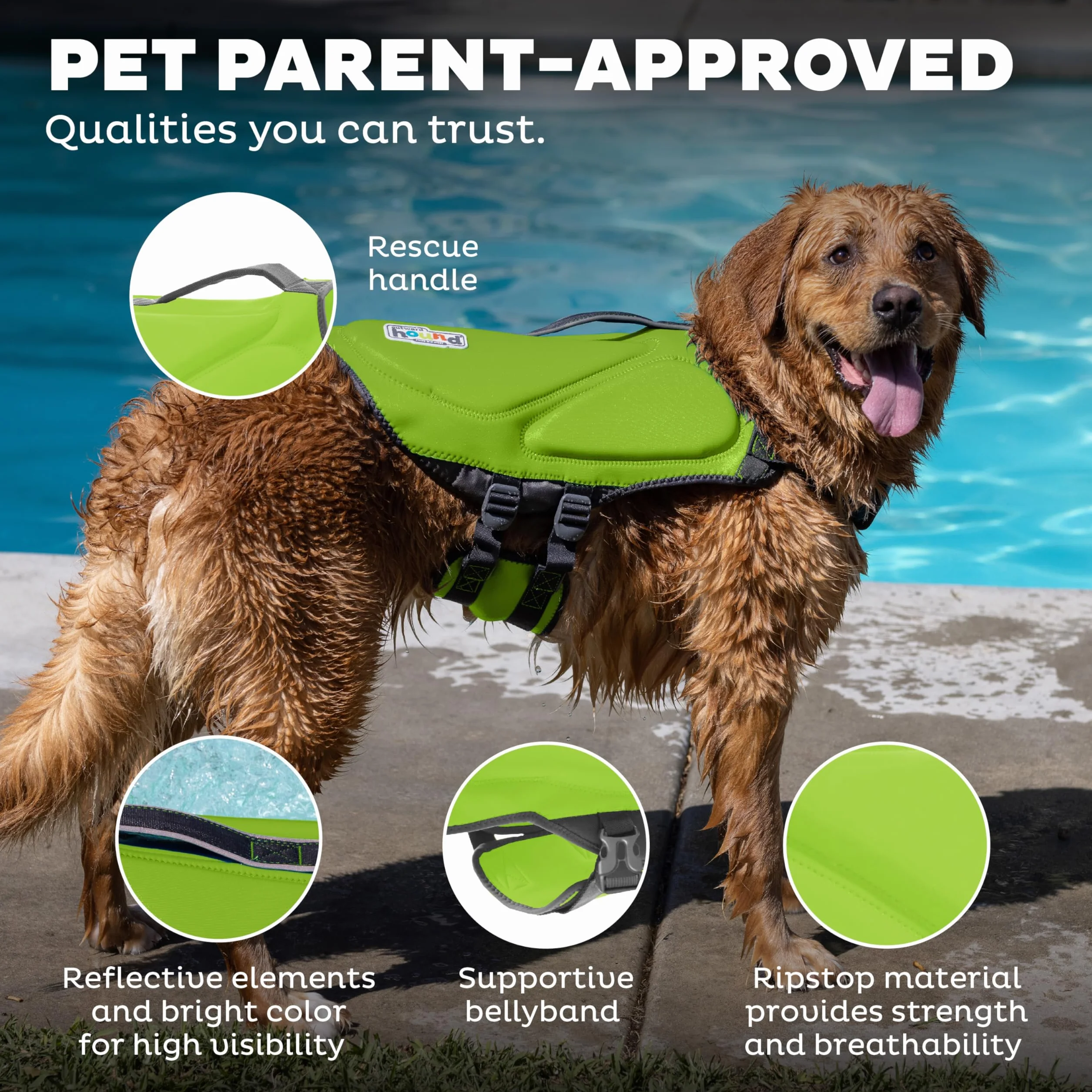Outward Hound Kamizelka ratunkowa dla psa zielona XS