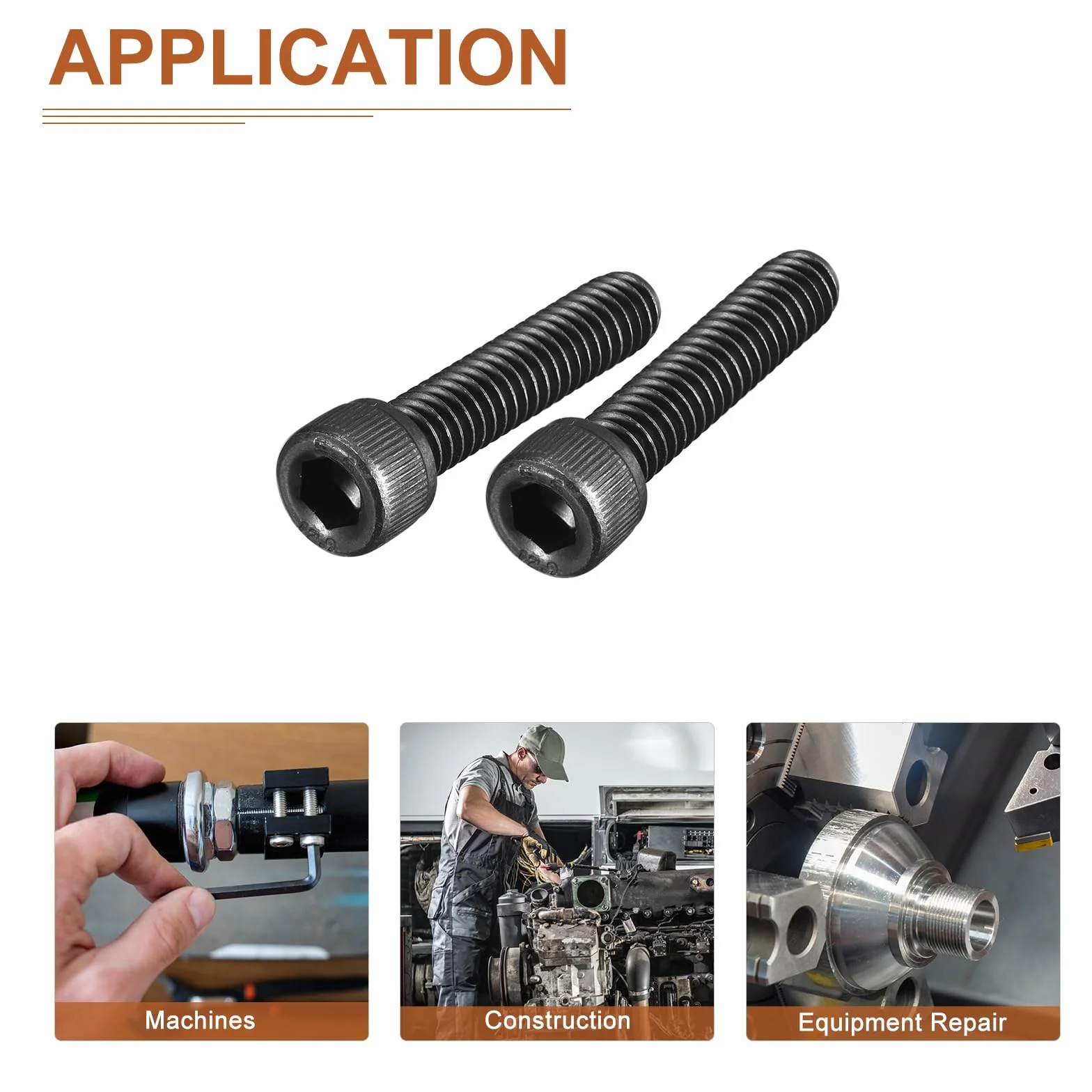 Śruby z łbem cylindrycznym 1/4-20x1-1/4" 25 sztuk 12.9 stal stopowa czarny tlenek gwint UNC