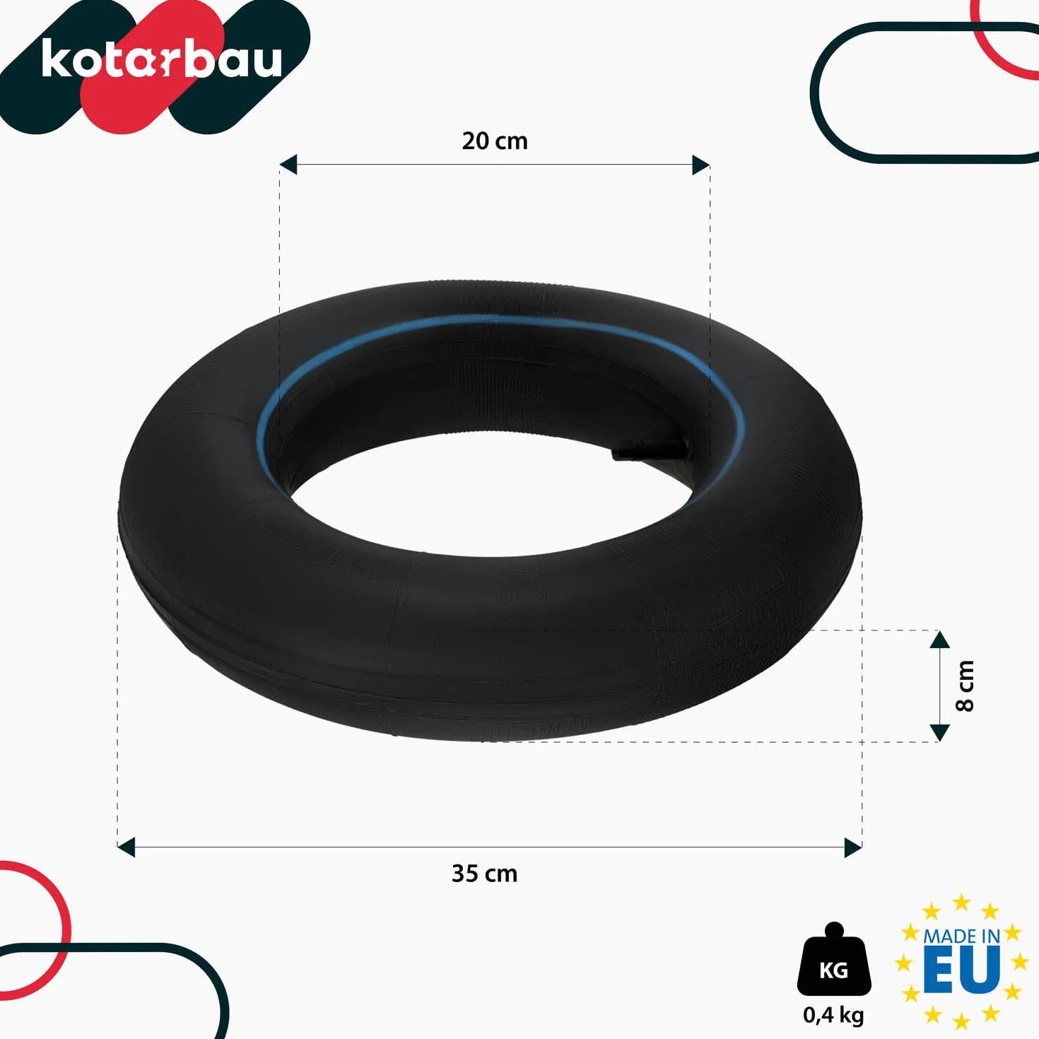 KOTARBAU Dętka 4.00-8 do Taczek Wózka ⌀ 35 cm