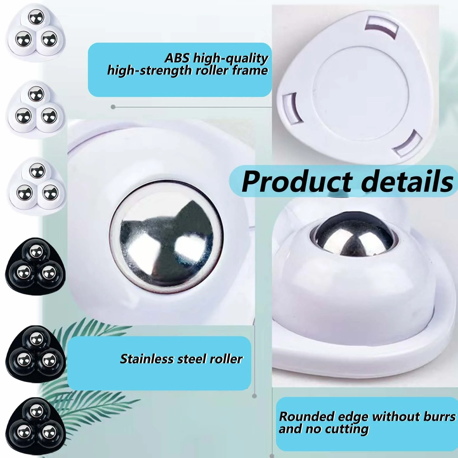 32 szt. Self Adhesive Mini Caster Wheels TREABEAR, kółka kulkowe do mebli, samoprzylepne kółka meblowe, samoprzylepne kółka obrotowe 360 stopni do transportu małych urządzeń gospodarstwa domowego