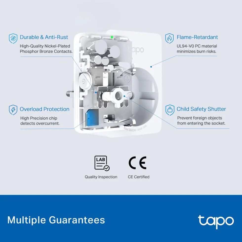 TP-Link Tapo P110M Miniaturowe inteligentne gniazdko Wi-Fi z pomiarem zużycia energii, kompatybilne z Alexa i Google Home