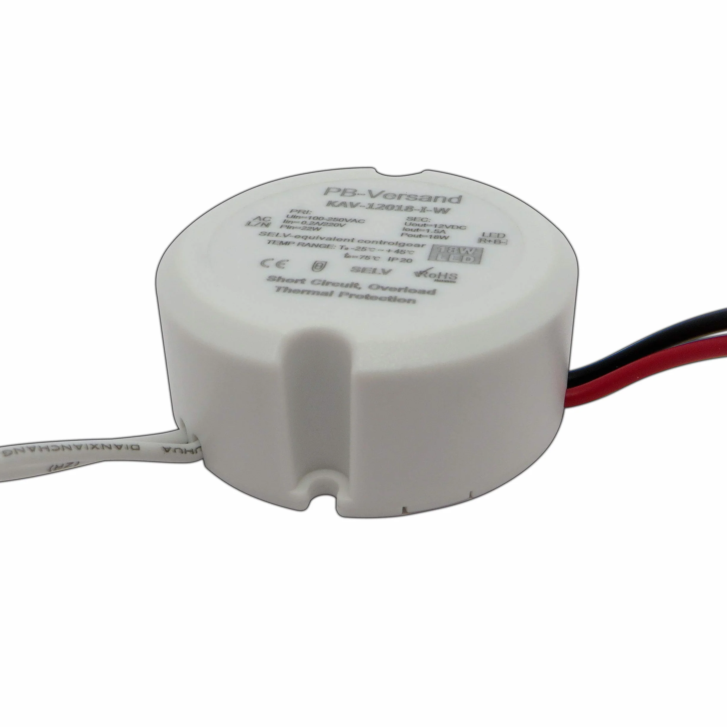 LED żarówka transformator 12 V DC 12 W okrągły 18 W