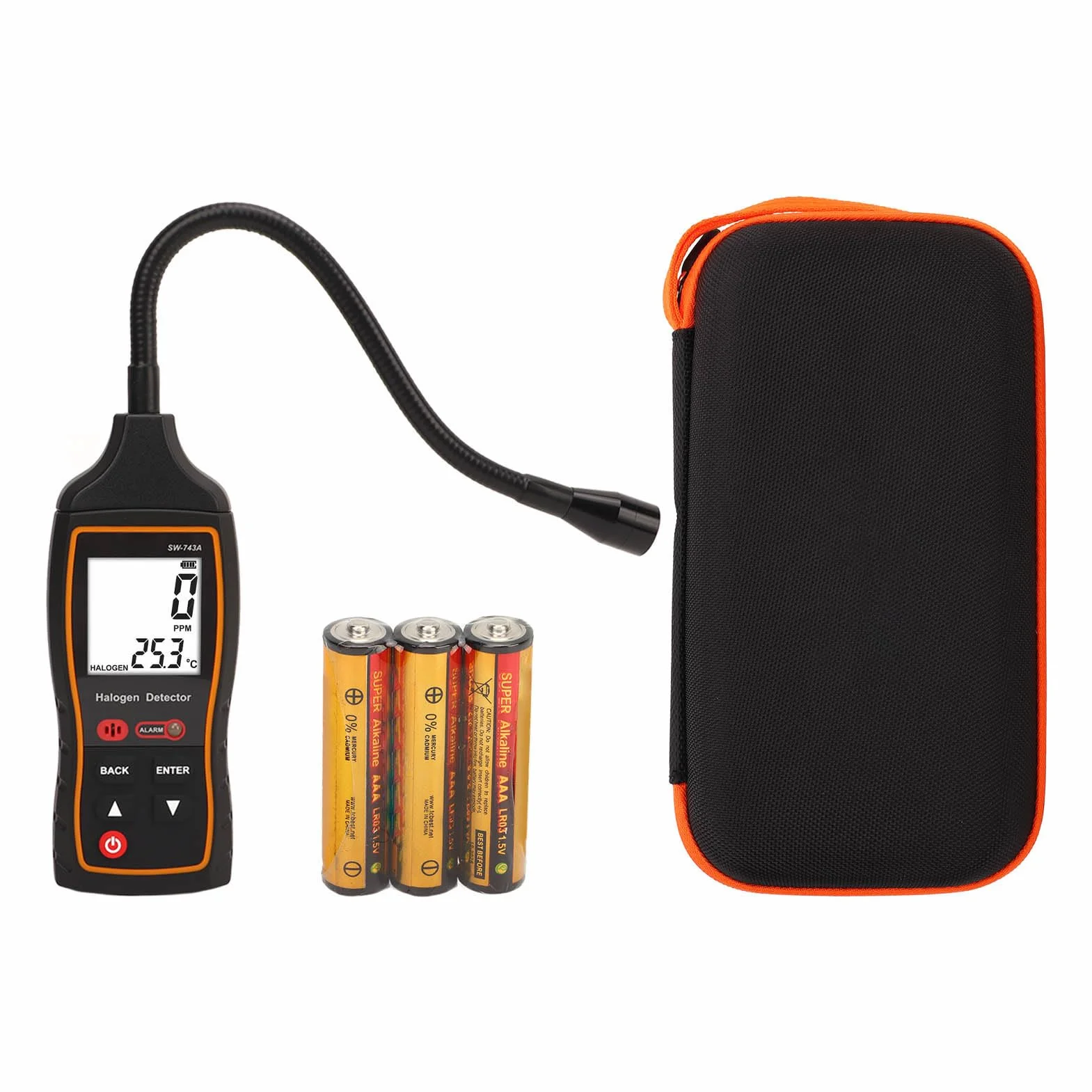 Detektor Gazu, Detektor Gazu Halogenowego 0 Do 1000 PPM Dźwięk Światło Alarm Wibracyjny Cyfrowy Tester Wycieku Czynnika Chłodniczego W Klimatyzacji, Regulowana Czułość