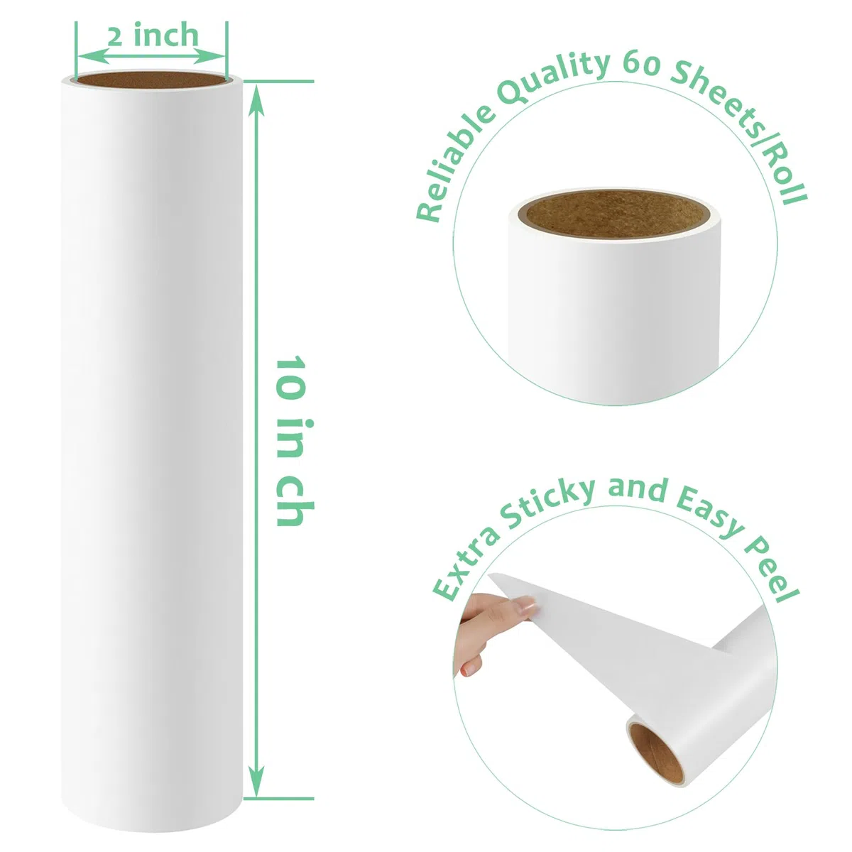 Wkłady do dużych wałków do kłaczków, 25 cm, duże wkłady do usuwania kłaczków do sierści zwierząt domowych, ponadwymiarowe, samoprzylepne wkłady do wałków Evercare Leo Megaclean, 25 cm, rolki podłogowe