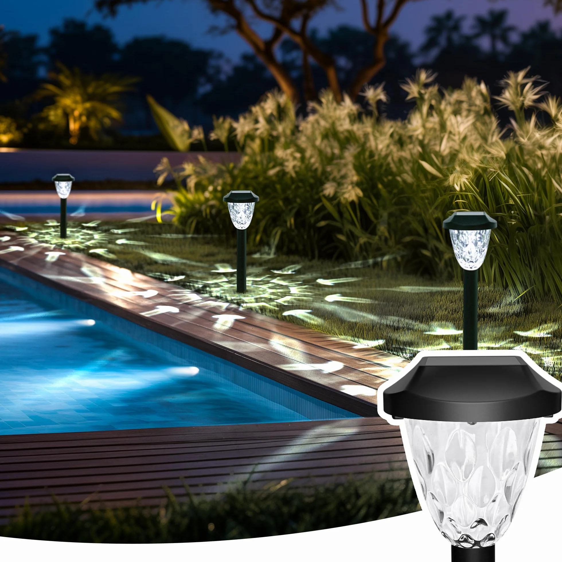 GIGALUMI Lampy solarne LED 12 sztuk wodoodporne automatyczne włączanie/wyłączanie do ogrodu