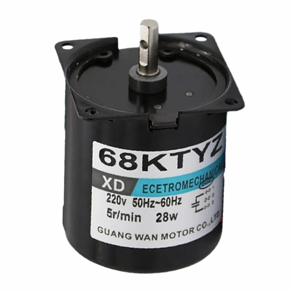 68KTYZ synchroniczny silnik skrzyni biegów AC 220 V 2,5 obr./min CW/CCW sterowany kierunek 28 W miniaturowa niska prędkość (110 obr./min)