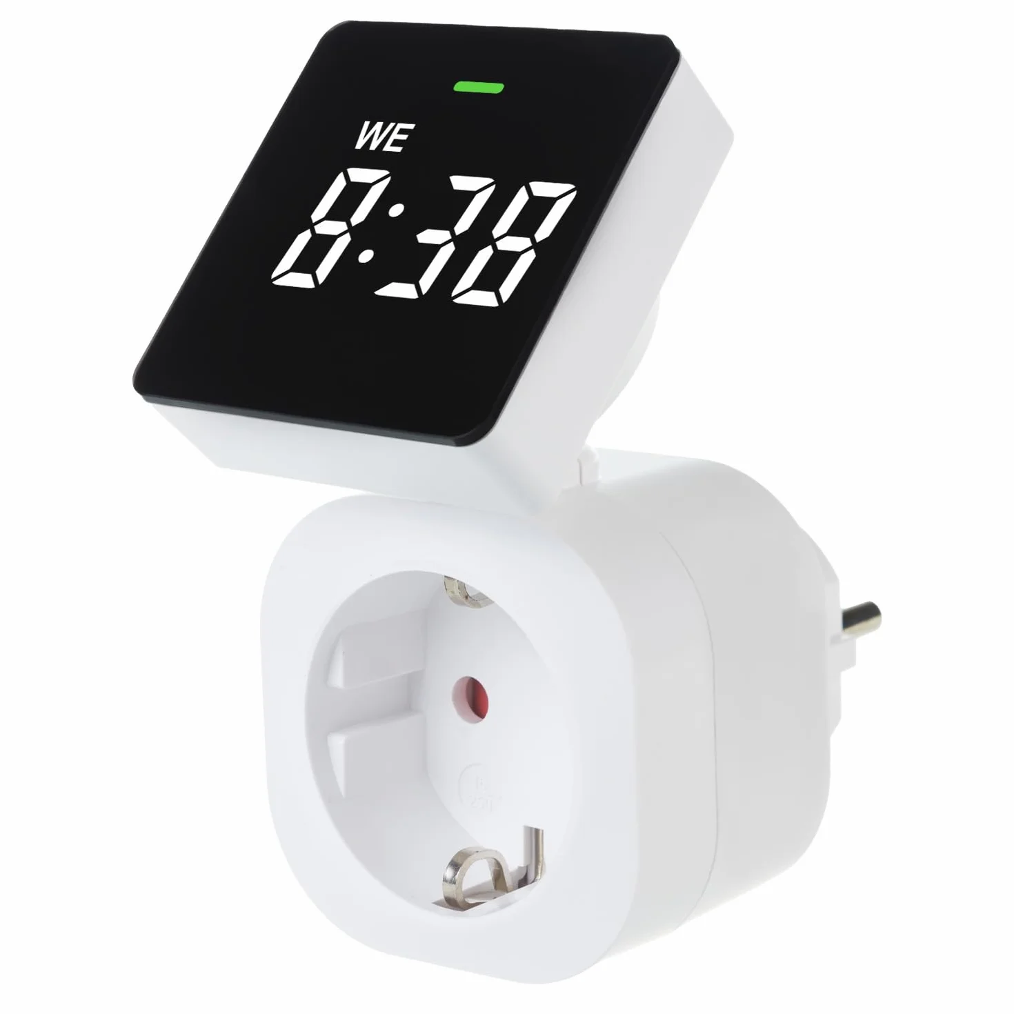 Green Blue Cyfrowy programator czasowy gniazdko z 8 indywidualnie ustawianymi programami | maks. obciążenie 16 A/3680 W | wyświetlacz LCD, klasa ochrony IP20 do użytku w pomieszczeniach