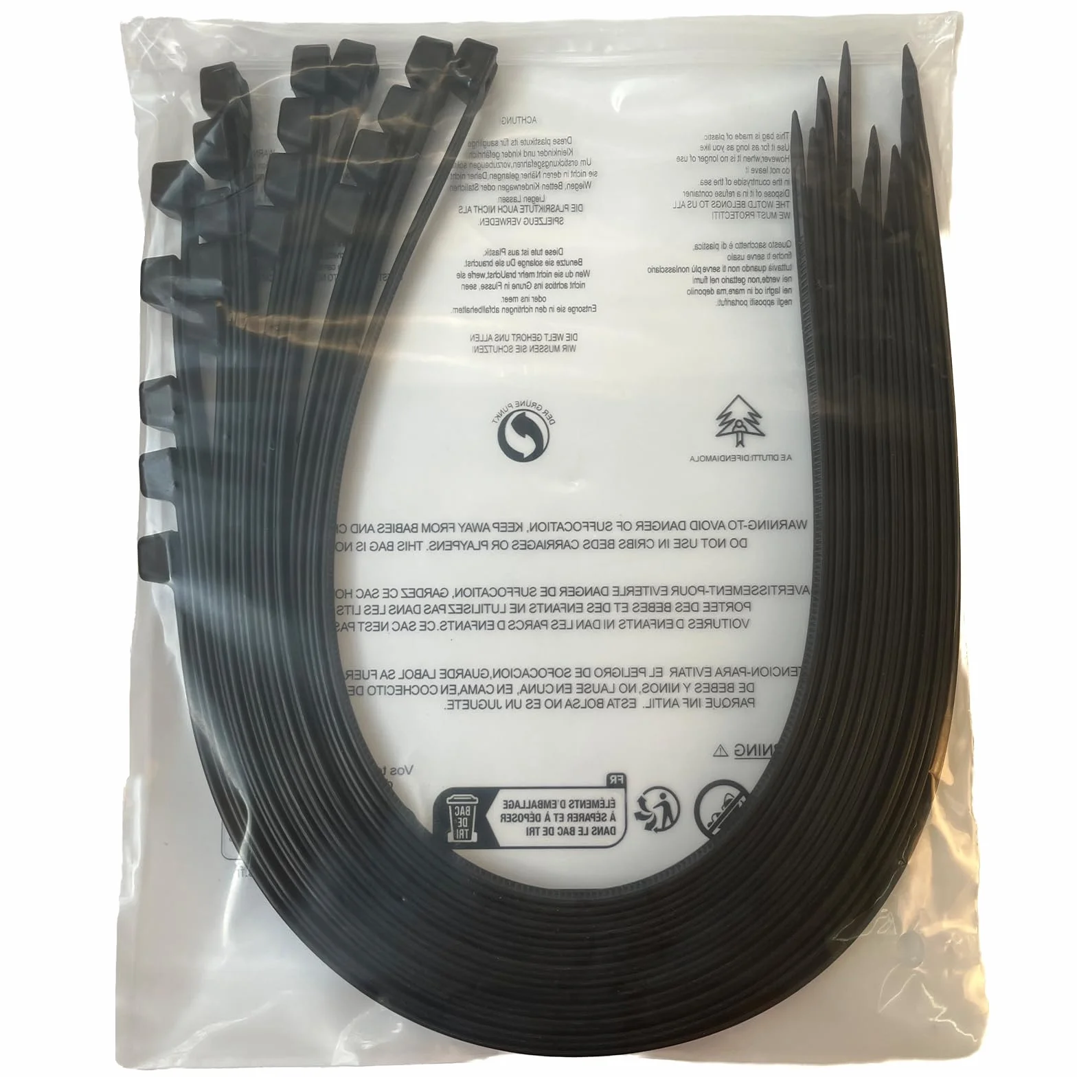 Bardzo duże opaski na zamek błyskawiczny, wytrzymałe, do użytku na zewnątrz, 1000 mm x 9 mm, wytrzymałość na rozciąganie 80 kg, 10 sztuk, czarne