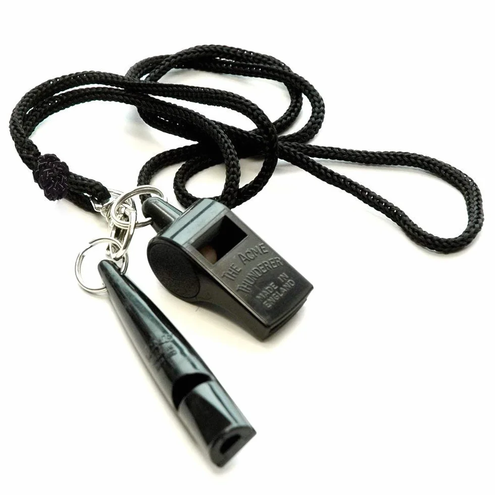 Acme Whistle zestaw | gwizdek dla psa nr 211,5 i gwizdek nr 560 z tasiemką do gwizdka czarny | szkolenie psów, psy myśliwskie