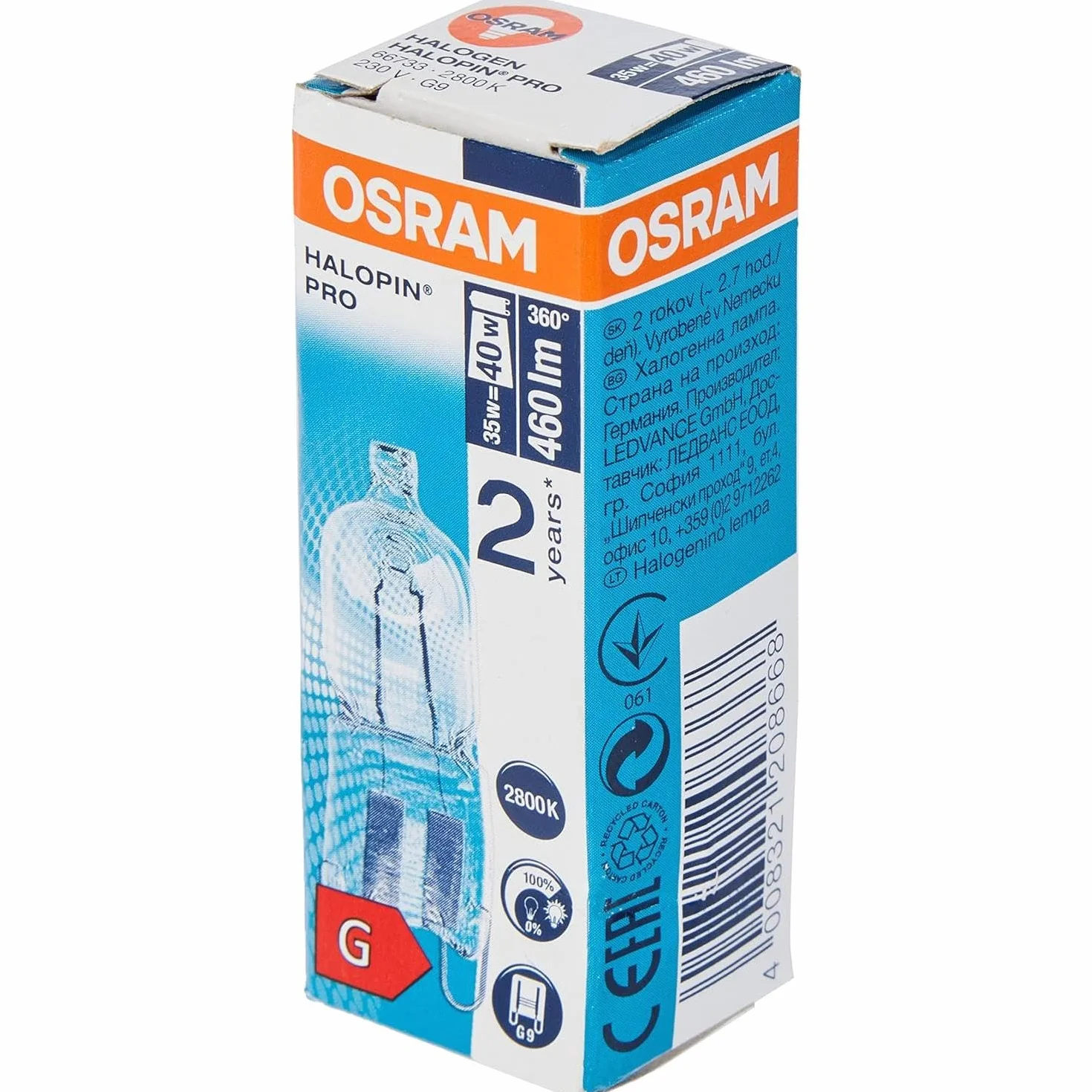 Osram Żarówka halogenowa G9 33 W