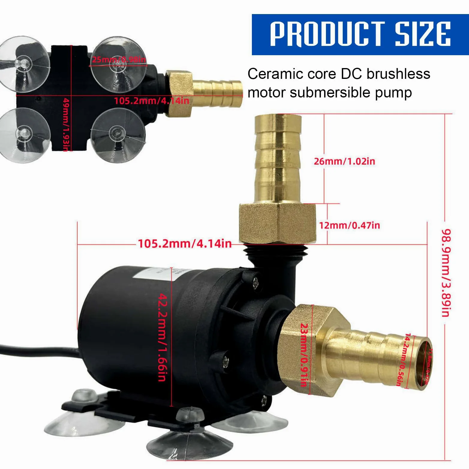 Pompa wodna 12 V bezszczotkowa DC 800 l/h 19 W mini zanurzeniowa do stawu fontanny akwarium