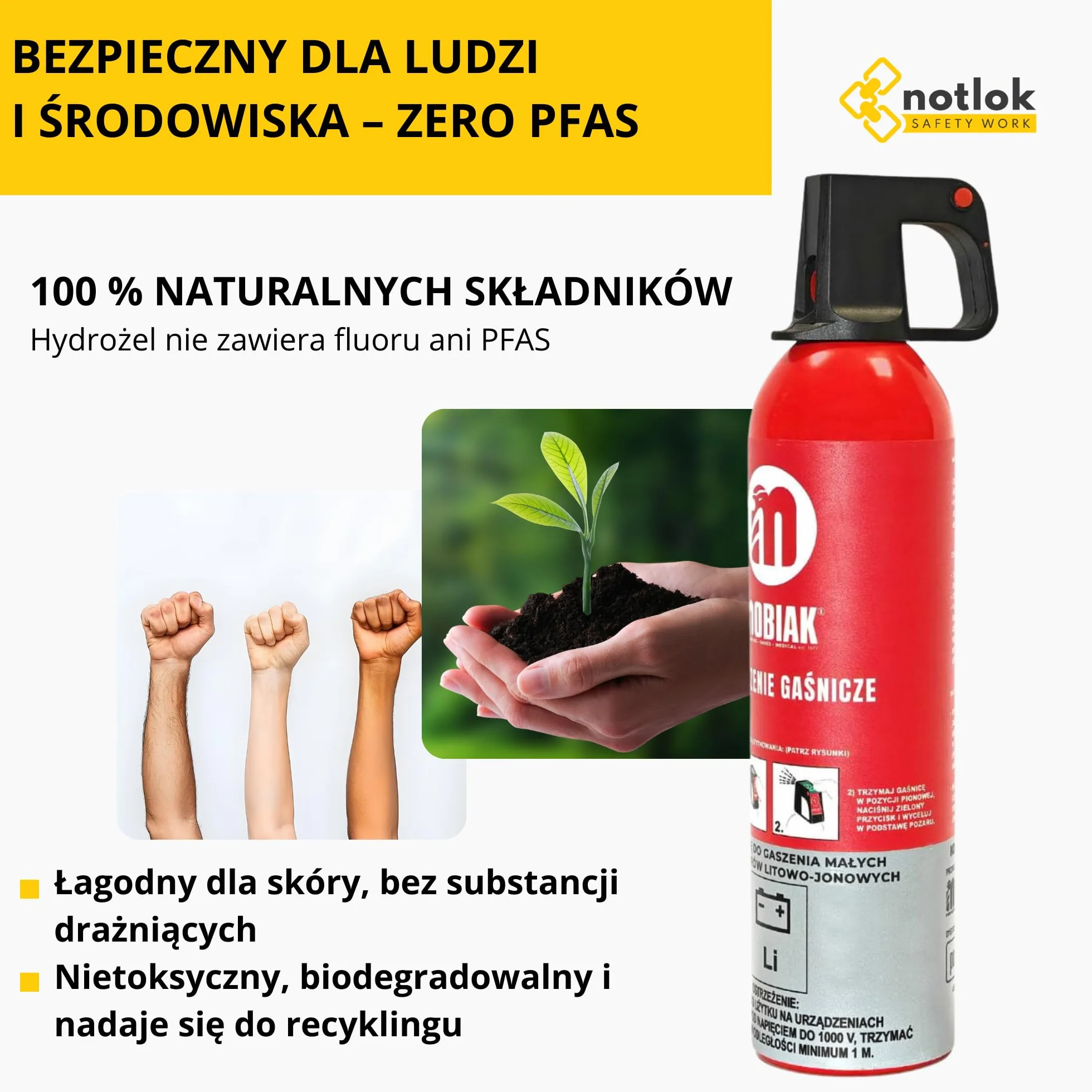Gaśnica 750 ml Spray gaśniczy do baterii litowych i akumulatorów Bezfluorowa bez PFAS