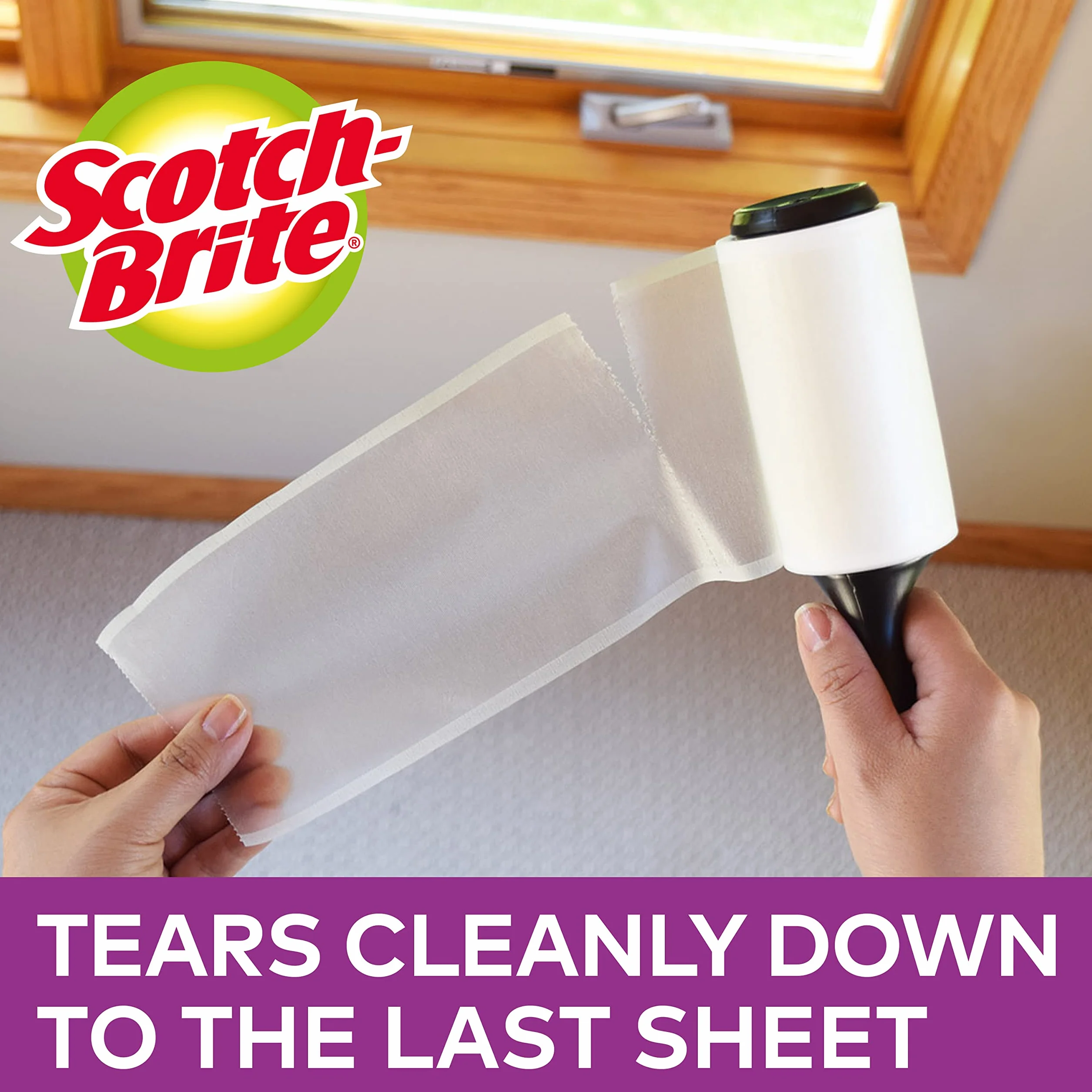 Scotch Brite Pet Extra Sticky 7100241459 Wałek do Sierści, Biały/Czarny, 5 x 48 arkuszy