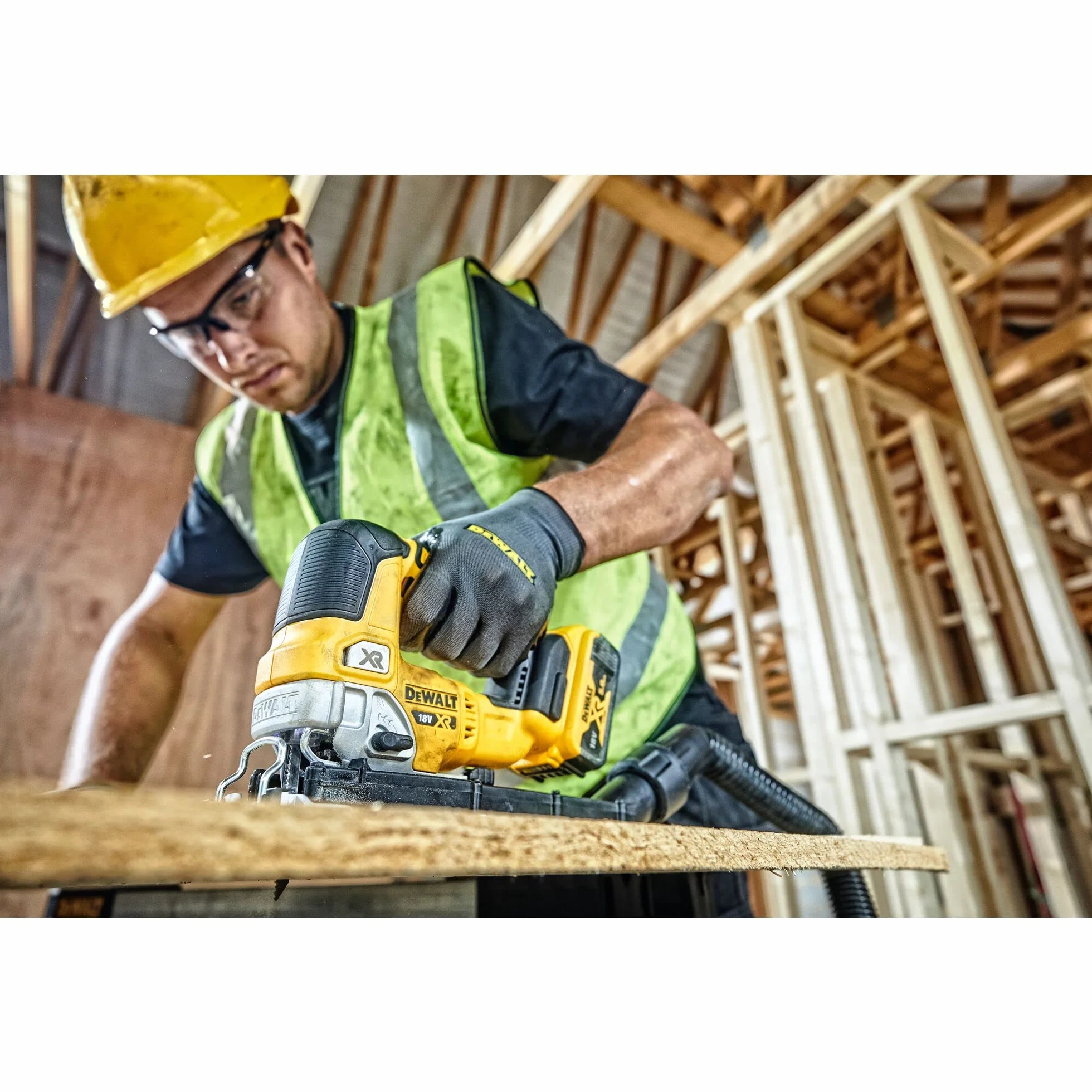 Dewalt Wyrzynarka Akumulatorowa, Żółty, 135 mm