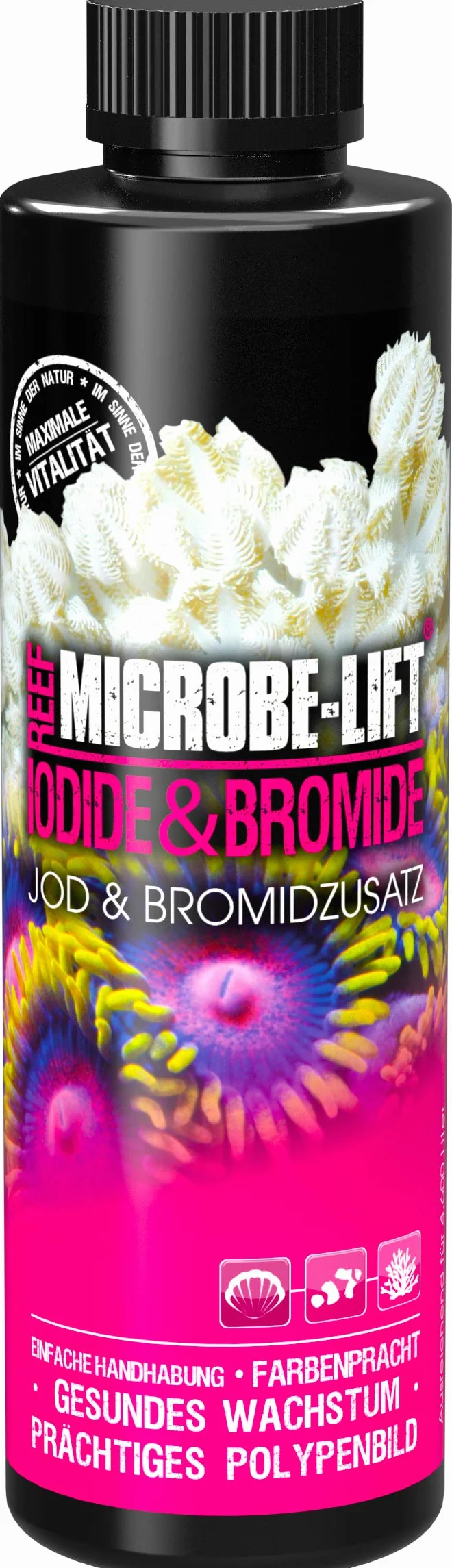 MICROBE-LIFT Iodide & Bromide – jod i dodatek bromidowy w jakości premium do każdego akwarium wody morskiej, bardzo wydajny, 236 ml