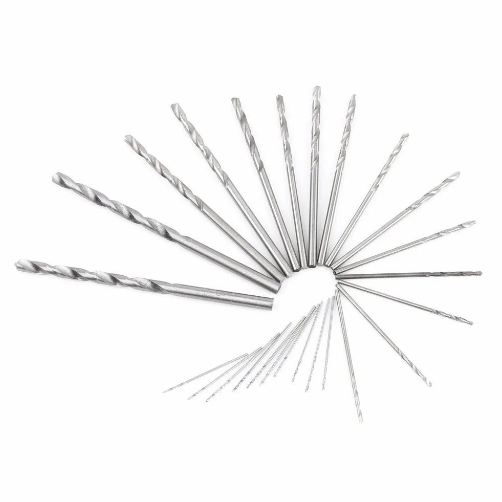 Yosoo Health Gear Mini wiertło ręczne, srebrne 0,3 mm – 3,6 mm wiertło z 25 sztukami wierteł HSS do rzemiosła artystycznego wiszące ozdoby lub produkcji pamiątek