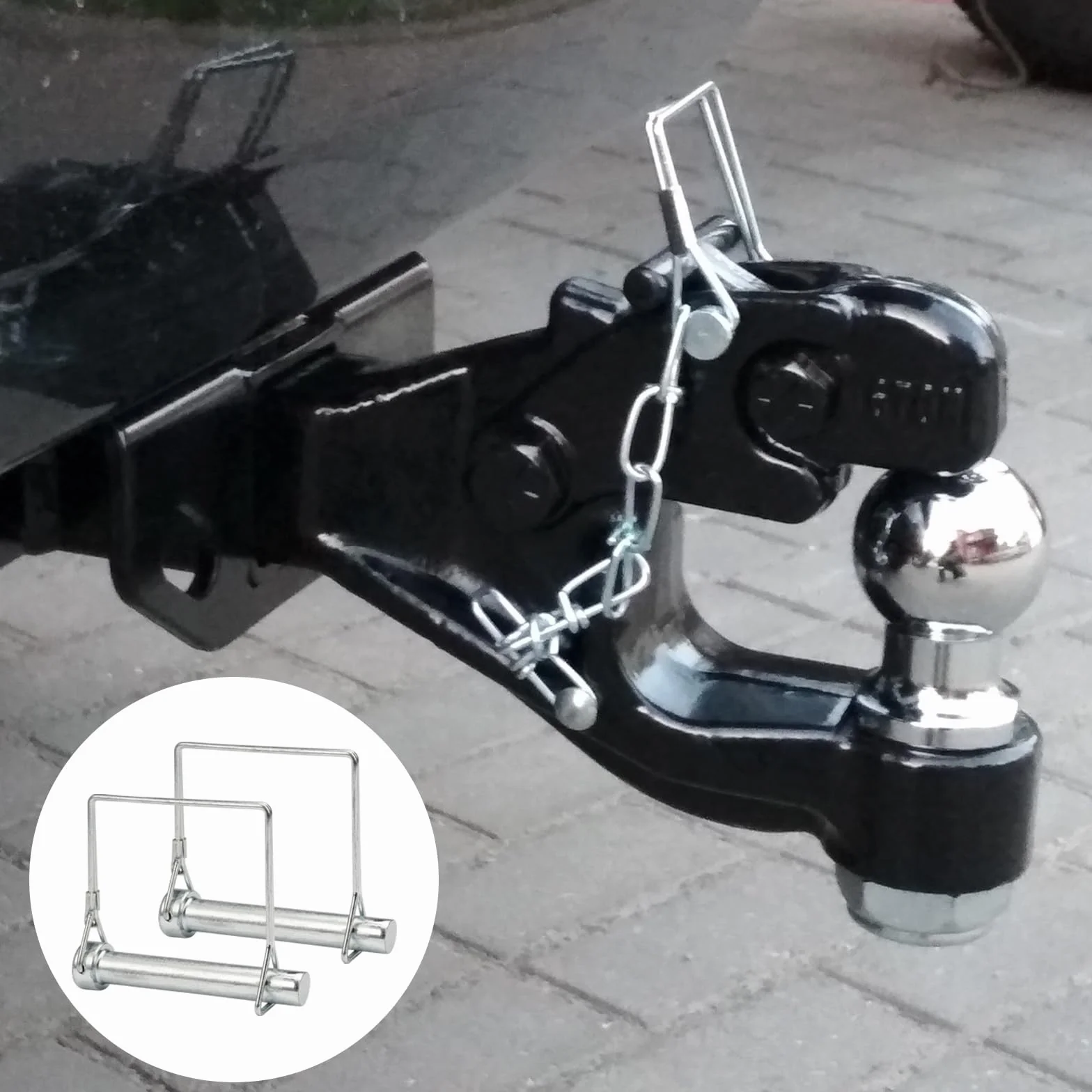Zawleczka zabezpieczająca, M12 x 80 mm, zawleczka do rur, składana zawleczka w kształcie litery D, śruba zabezpieczająca ze stali węglowej, 12 mm, trzpień zabezpieczający, sworzeń do przyczepy, 5
