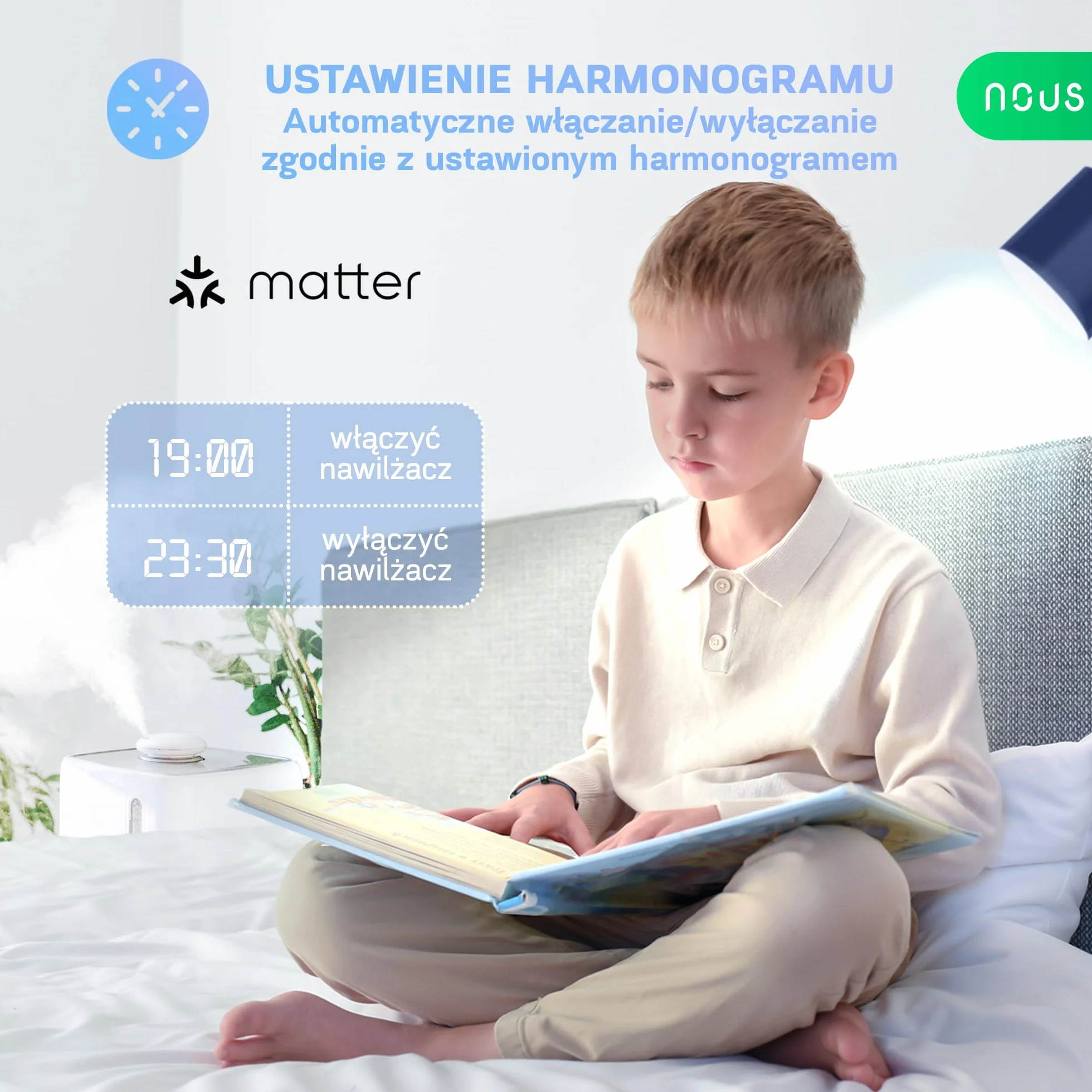 NOUS Matter Inteligentne Gniazdko z Pomiarem Zużycia Energii, Gniazdko WiFi, 16 A 3840 W, Kompatybilne z Alexa, Google Home, Tuya, Apple Home, Smart Things, WiFi 2,4 GHz, Pack of 4