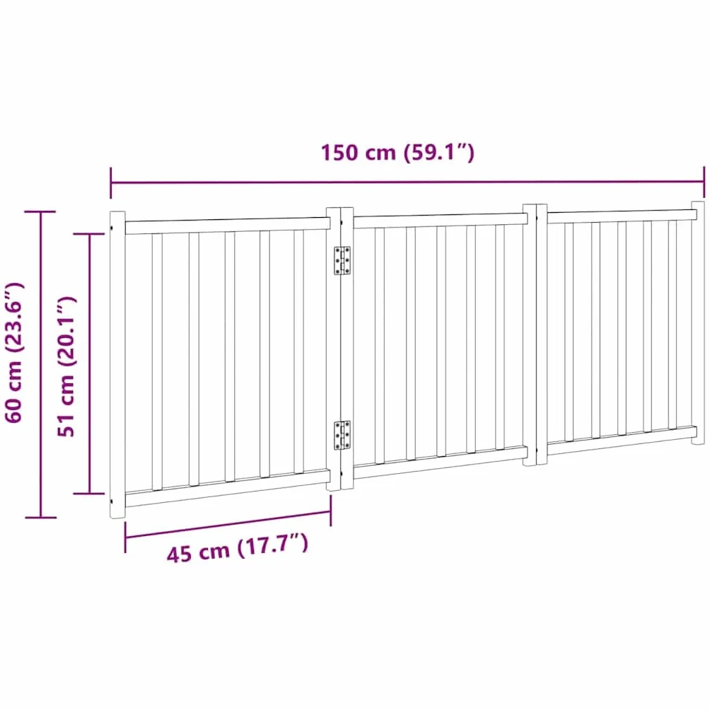 vidaXL SkÅ‚adana bramka zabezpieczajÄ…ca dla psa, 3 panele, 150 cm, bramka dla zwierzÄ…t, bramka bezpieczeÅ„stwa dla psów, bramka bezpieczeÅ„stwa dla psa