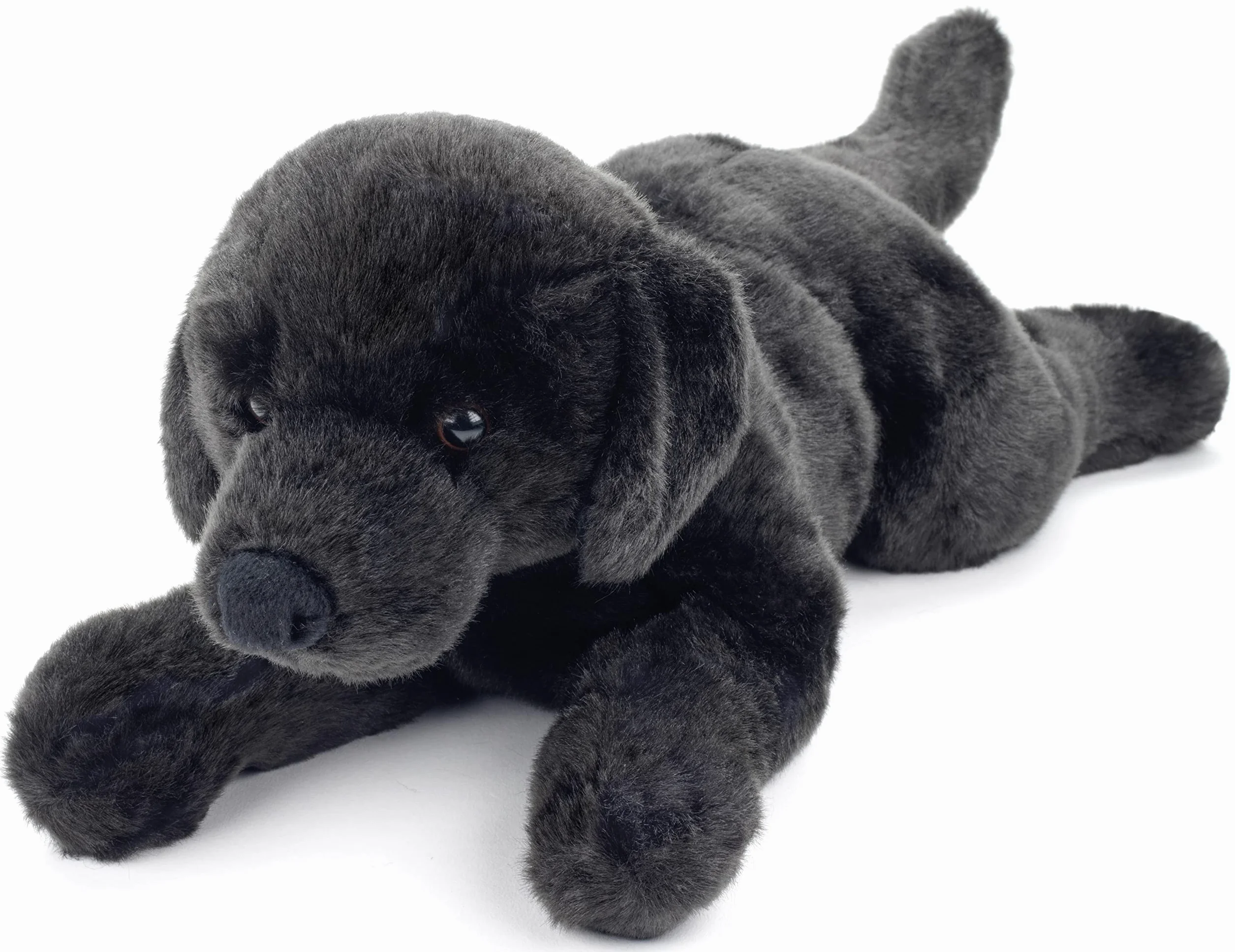 Uni-Toys - labrador czarny, leżący - 40 cm (długość) - pluszowy pies, zwierzę domowe - pluszowa zabawka, przytulanka