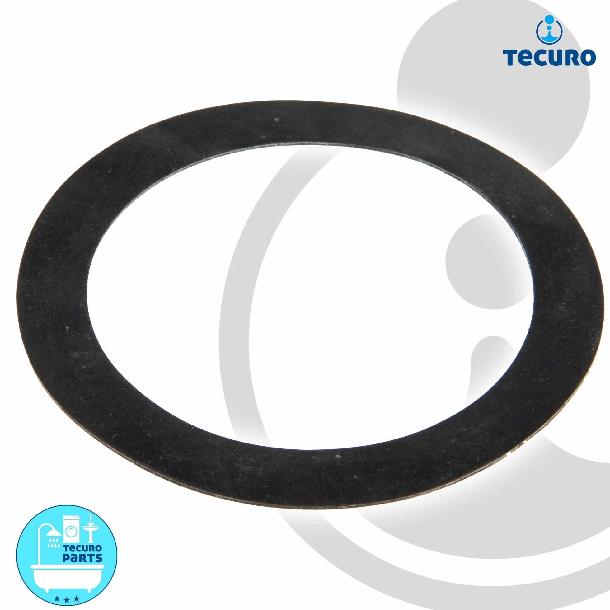 tecuro Gumowa uszczelka płaska do odpływu kosza sitowego 3 1/2 cala, Ø 113 mm x Ø 86 mm x 1 mm, czarna, idealna do zlewozmywaków kuchennych