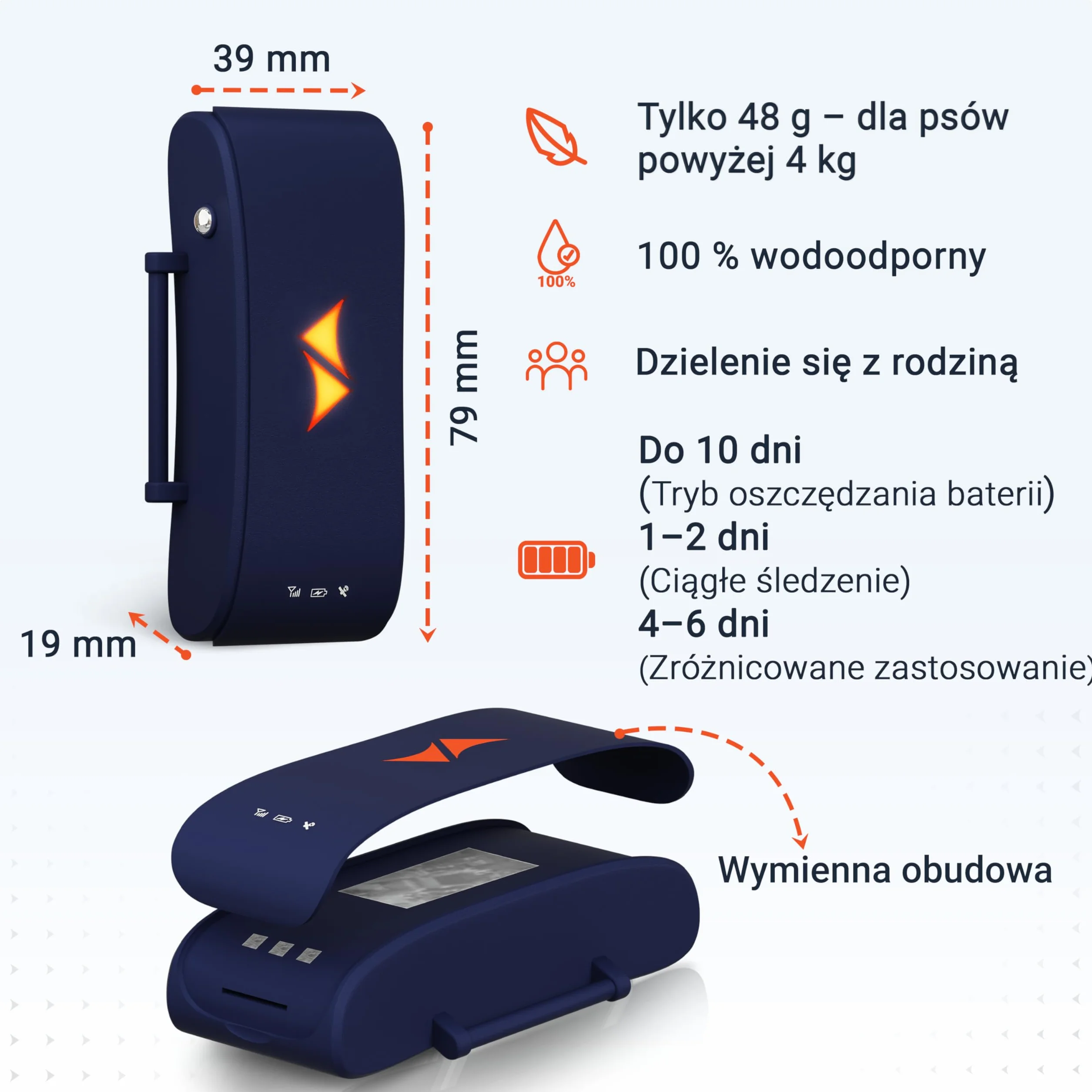 PAJ GPS Tracker dla Psów - 4G + 3-Miesięczny Abonament Premium W Cenie - Śledzenie GPS na Całym Świecie, Bateria do 10 Dni, LED, Wodoodporny, Pasuje do Wszystkich Obroży - Niebieski