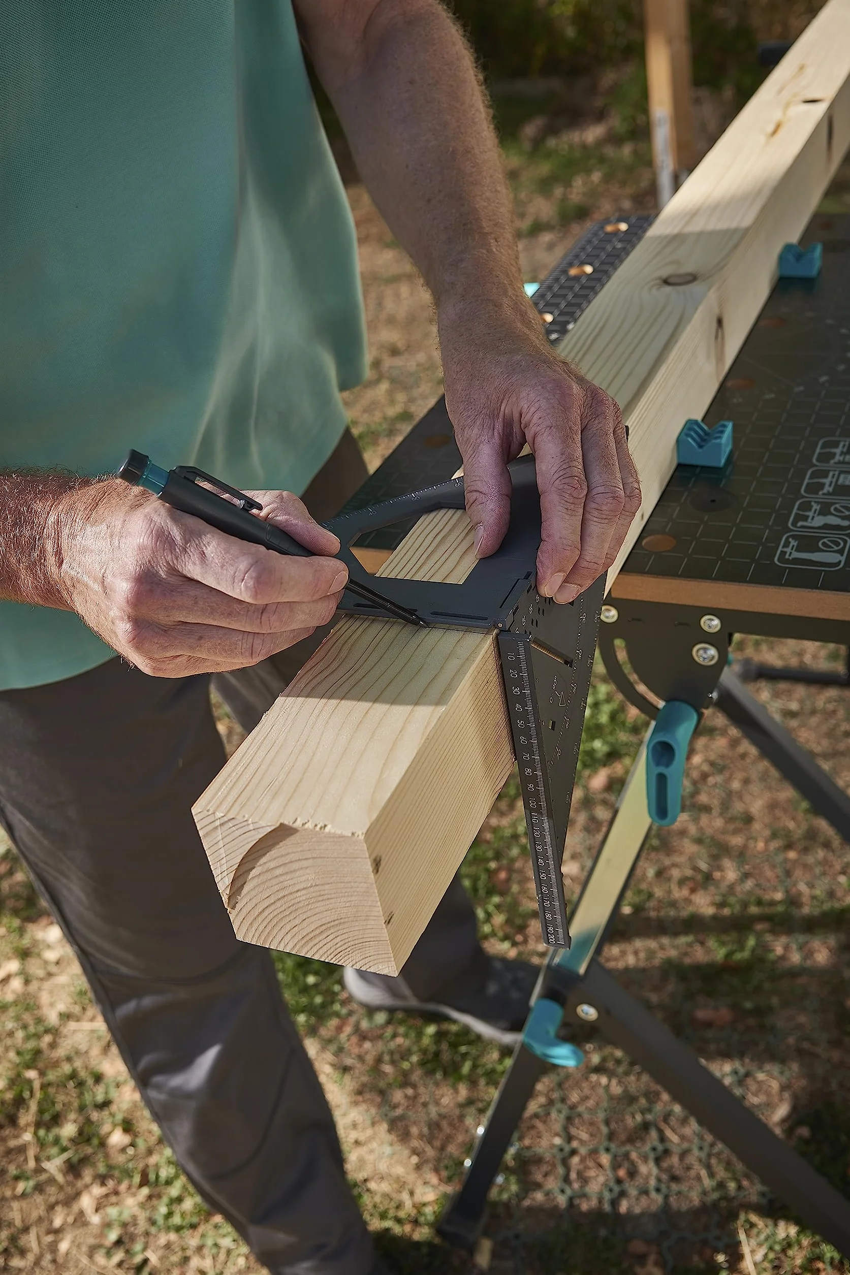 wolfcraft Kąty pomiarowe i oznaczające Vario 3D PRO I 5219000 I składane narzędzie pomiarowe do powierzchni i trójwymiarowych przedmiotów, tworzywo sztuczne