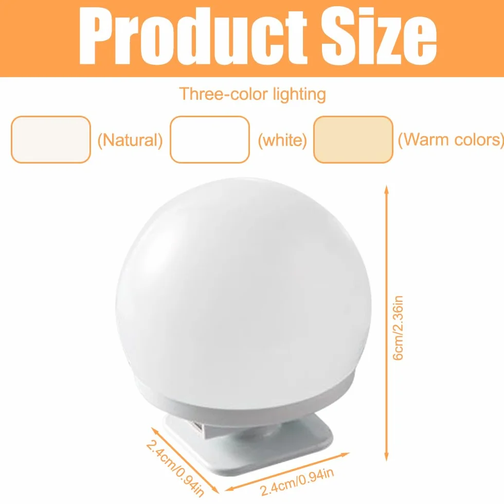 Lampa LED do lustra, 10 diod w stylu Hollywood, możliwość ściemniania, 3 kolory, do toaletki, oświetlenie makijażu, lustro kosmetyczne, lustro łazienkowe, z kablem USB