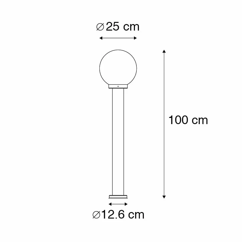 Lampa zewnętrzna słup stal nierdzewna 100 cm Sfera E27 1 światło