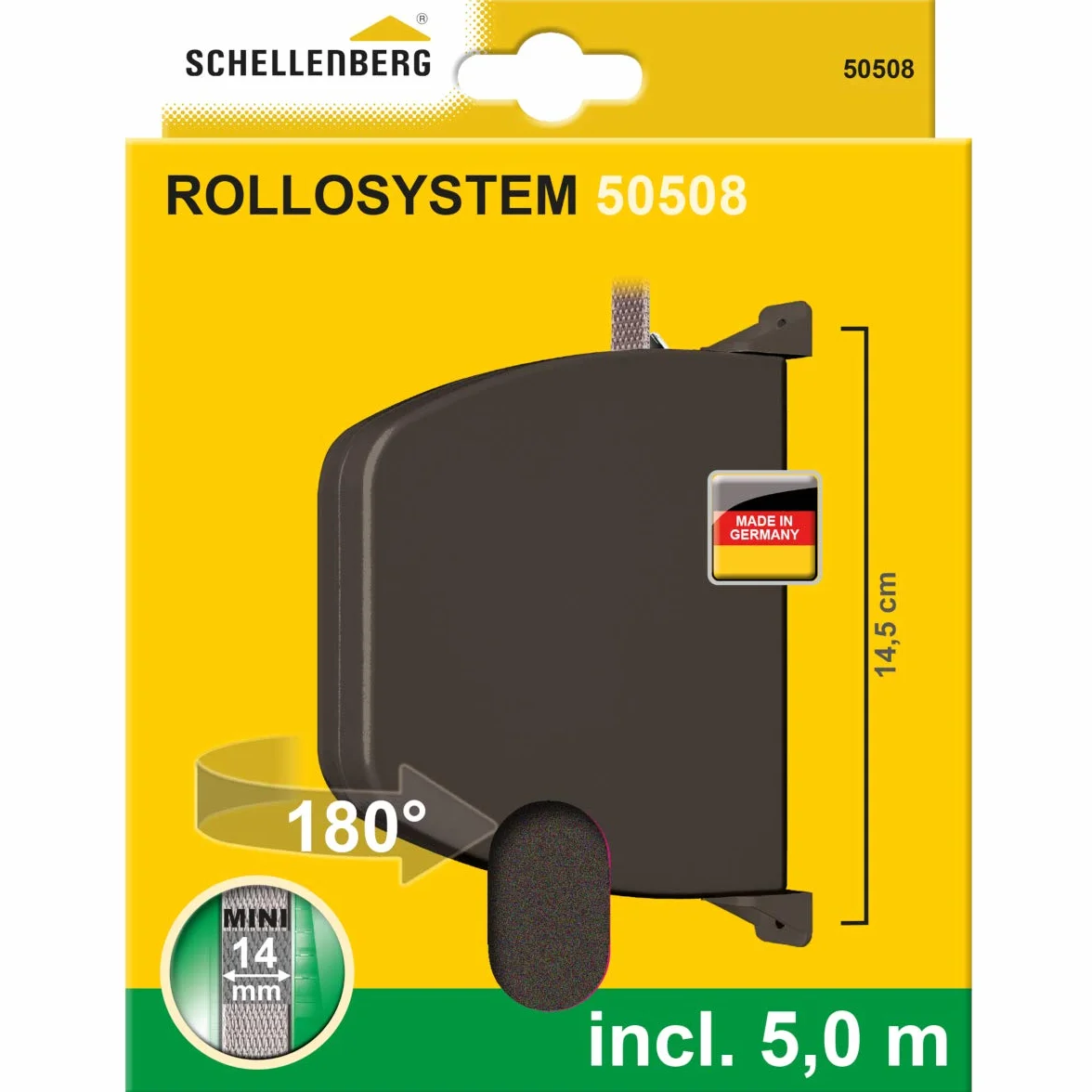 Schellenberg Wkręcany nawijacz z mini i paskiem maxi, brązowy, 50508