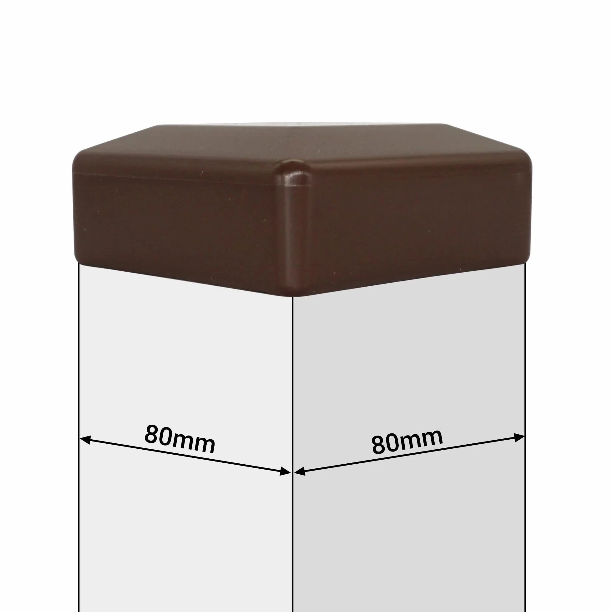 SKIR'CO (12 szt.) zaślepki słupków ogrodzeniowych, kwadratowe 80 x 80 mm, brązowe plastikowe nakładki do słupków ogrodzeniowych, brązowe RAL 8028 kolor