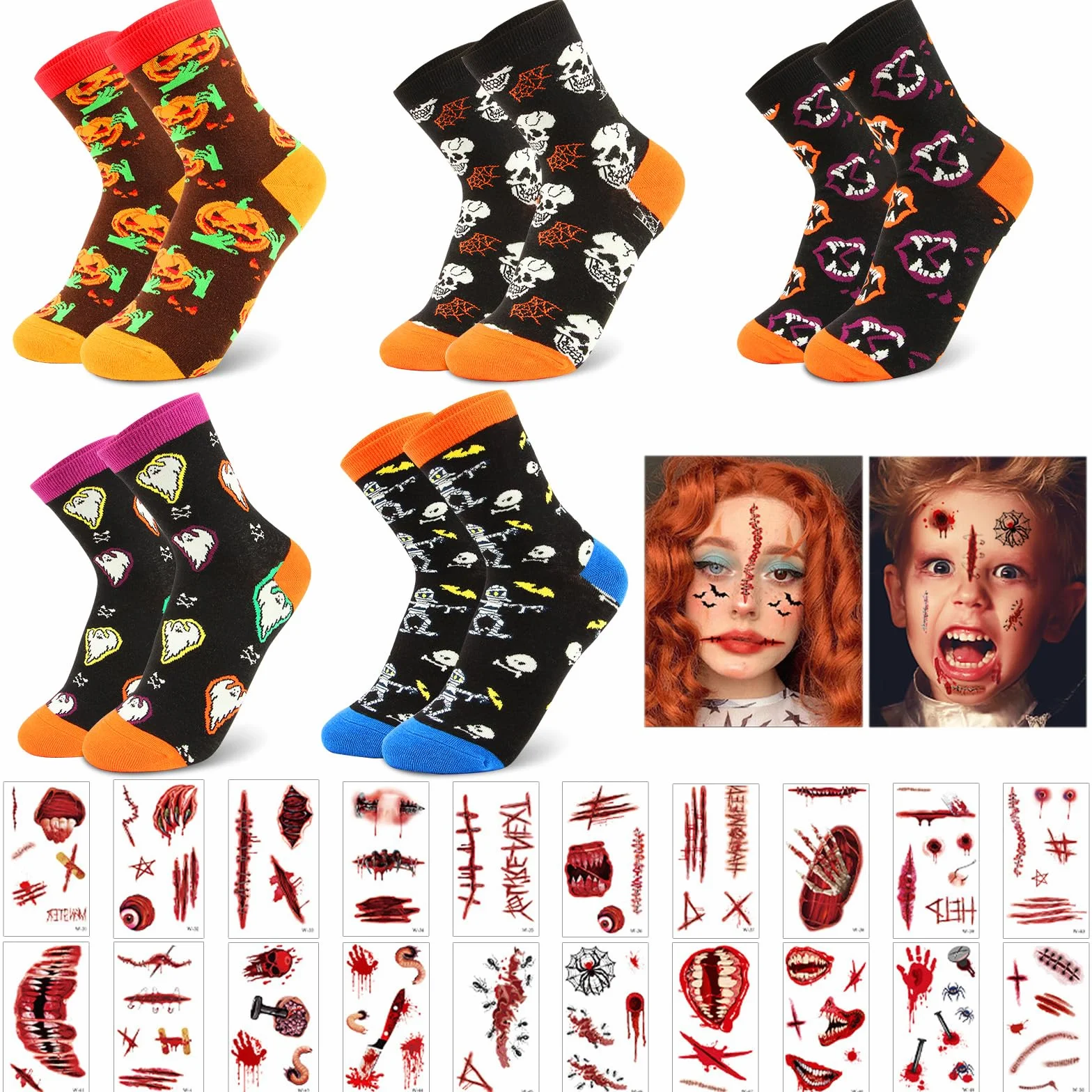 Likesing Skarpetki męskie damskie bawełniane skarpety zimowe Halloween skarpety świąteczne skarpety damskie mężczyźni śmieszne antypoślizgowe kot mężczyźni kobiety skarpety prezent Halloween Boże