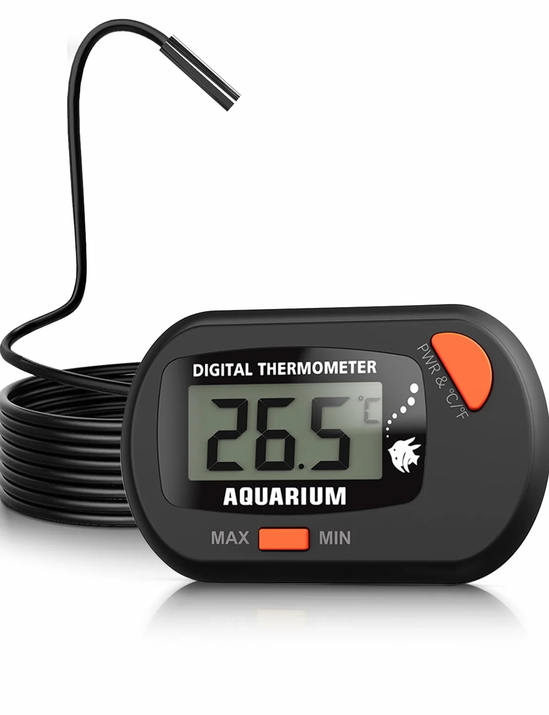 Termometr do akwarium z sondą i przyssawką, cyfrowy termometr temperatury wody LCD do akwarium, akwarium, gadów morskich, terrariów (1)