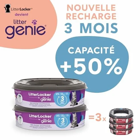 Litter Genie Zestaw 3 ośmiokątnych wkładów do kosza na śmieci LitterLocker i Fashion Kosz na śmieci
