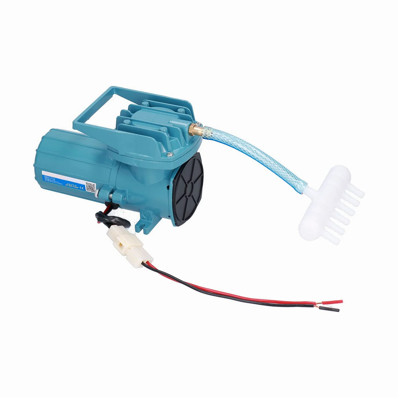 Fabater Pompa Tlenu DC 12 V 18 W do Akwarium, Pompa Powietrza do Akwarium o Konstrukcji Bezolejowej, Wysokociśnieniowa Napowietrzająca 38 L/min Systemu Hydroponicznego W Stawie Akwakultury