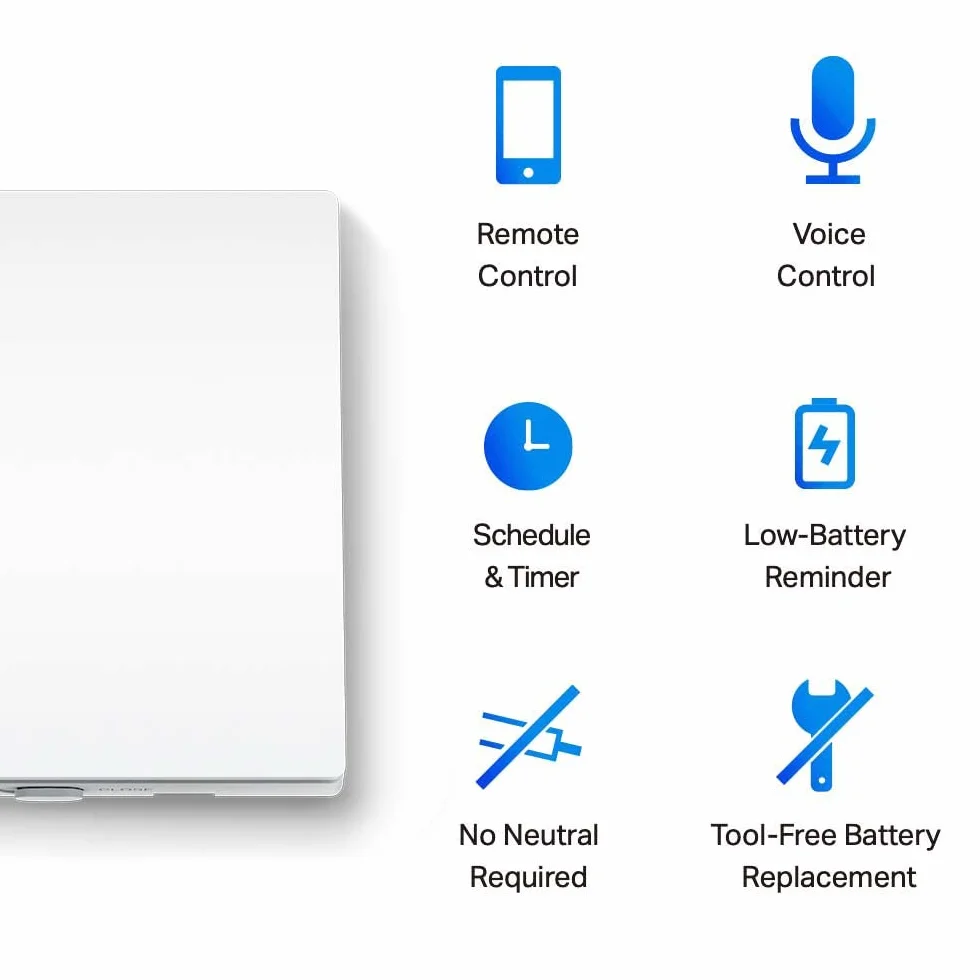 TP-Link Tapo S210 | Inteligentny bezprzewodowy przełącznik jednobiegunowy | Bateria do 5 lat | Instalacja bez okablowania | Kompatybilny z Tapo Smart Actions