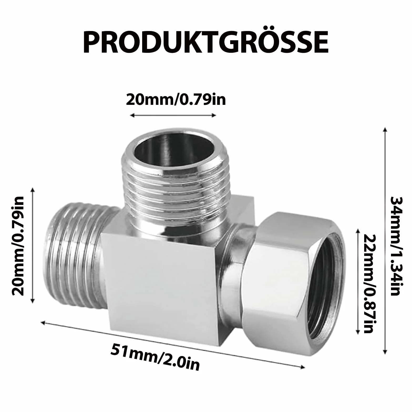 Mosiężny zawór odcinający 3-drożny 1/2 cala trójnik rozdzielacz do łazienki