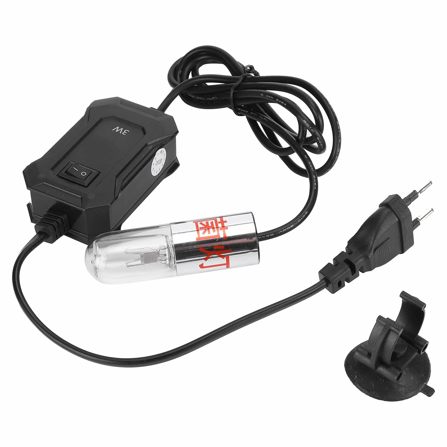 Lampa Aquarium Clean Light 3W Wodoodporna UV Sanitizer Fish Tank Light 10 000 godzin Zatapialne z mocowaniem Przyssawka do czyszczenia glonów