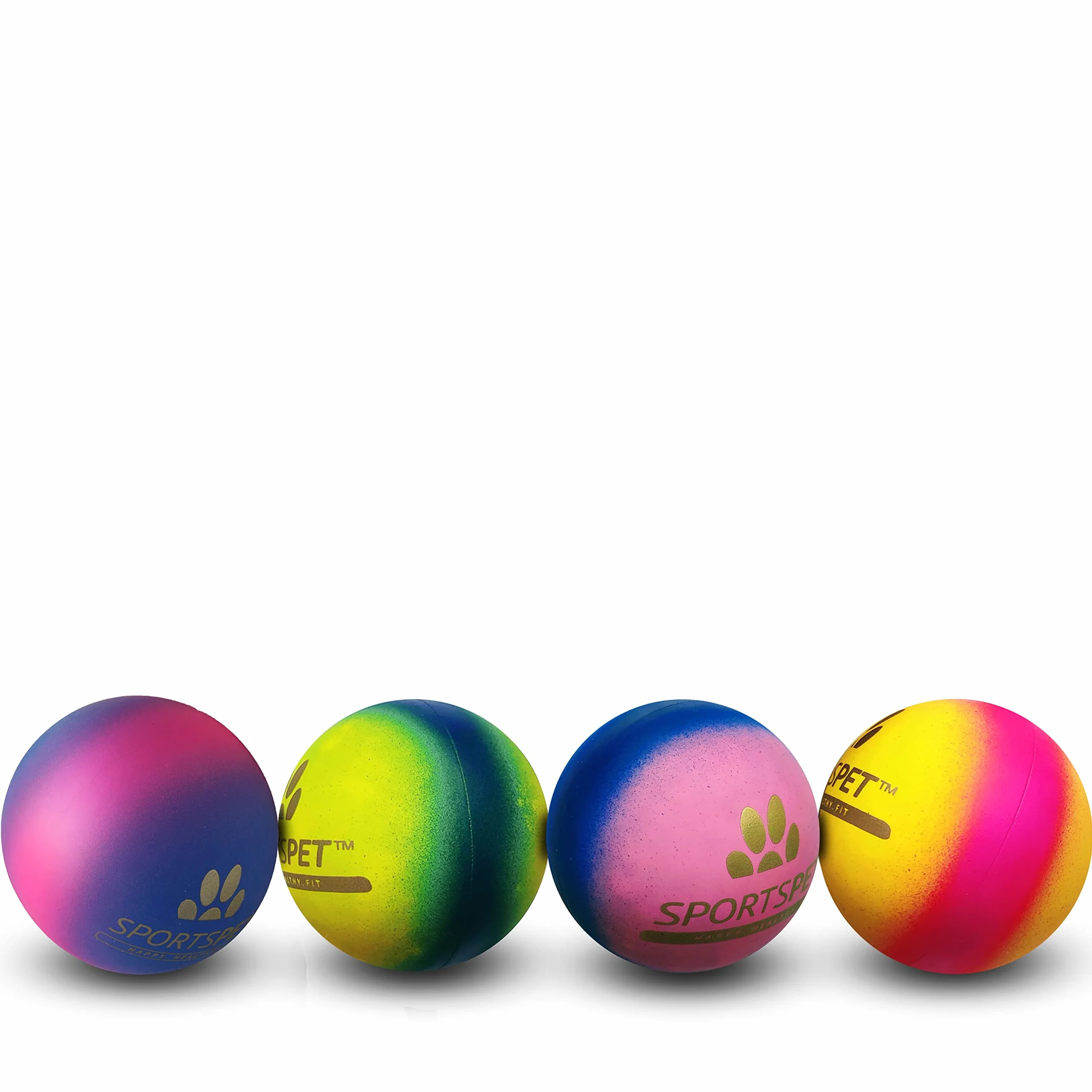 SPORTSPET Wytrzymałe piłki dla psów z naturalnej gumy – bardzo trwałe, wytrzymałe piłki do odbijania (65 mm)