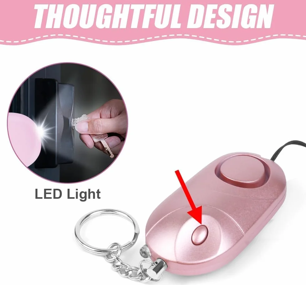 flintronic 2 x osobisty alarm 140 dB samoobrony z oświetleniem LED i brelokiem do kluczy, alarm kieszonkowy, czarny