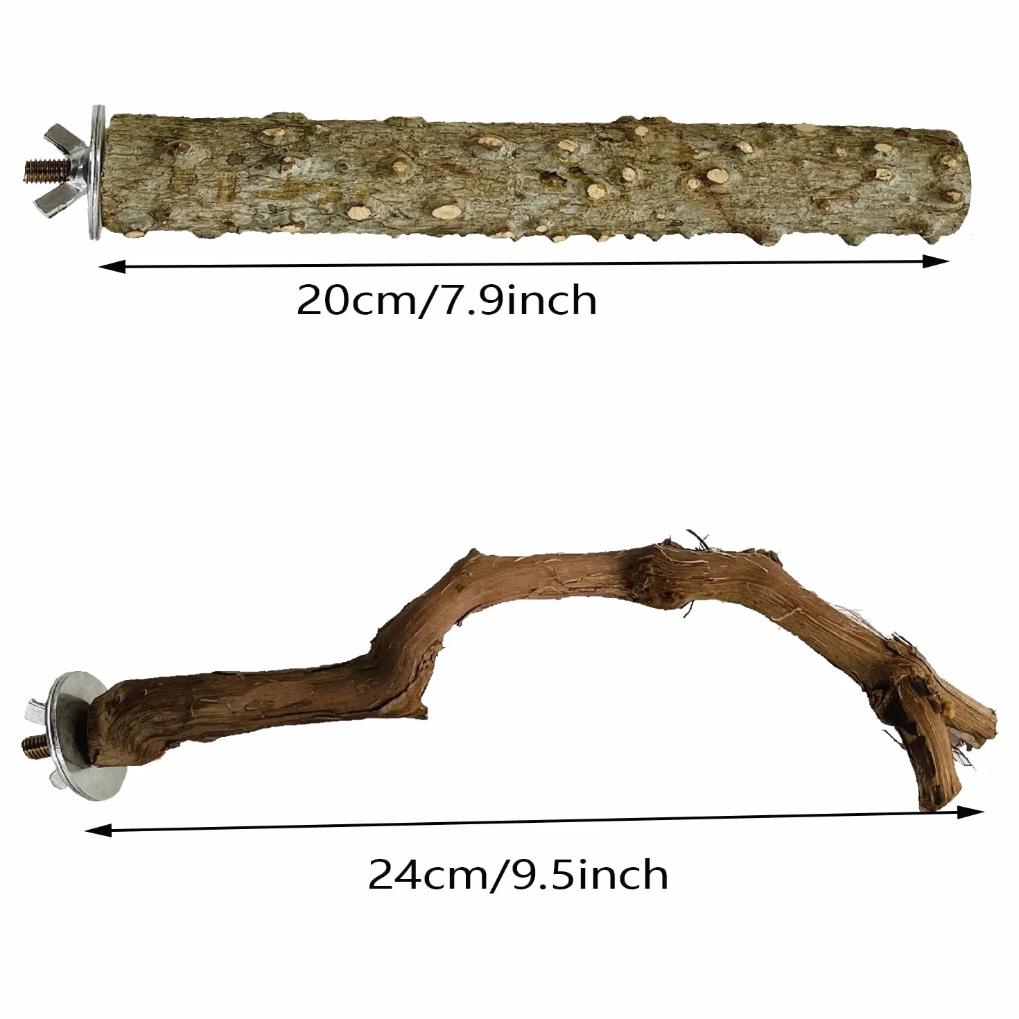 5 Sztuk Naturalnych Drążków do Siedzenia dla Ptaków, Zabawka, Zestaw dla Papużek Falistych, Nimf i Kanarków