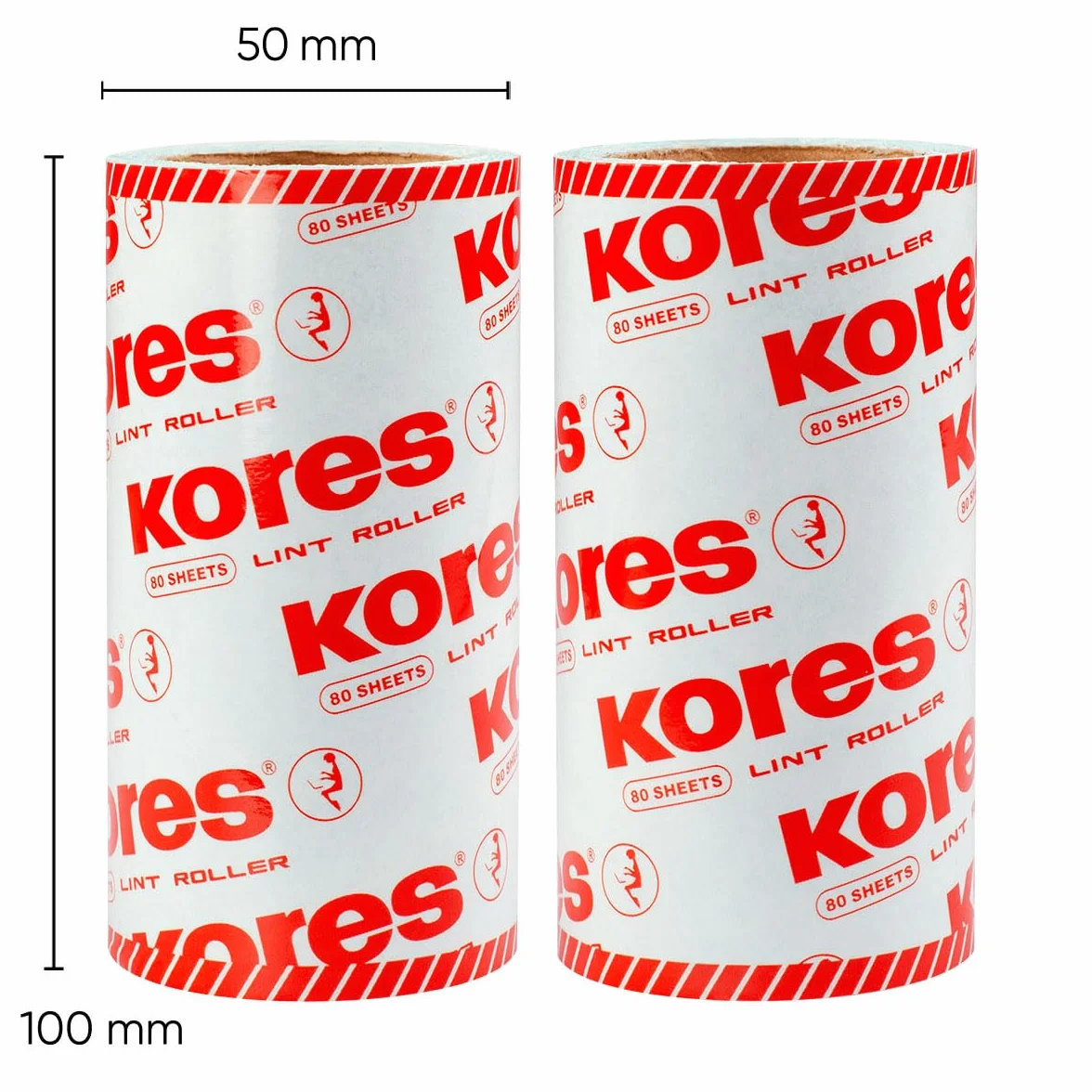 Kores Rolki zapasowe do wałka do kłaczków, 2 x 80 arkuszy, 2 sztuki w opakowaniu